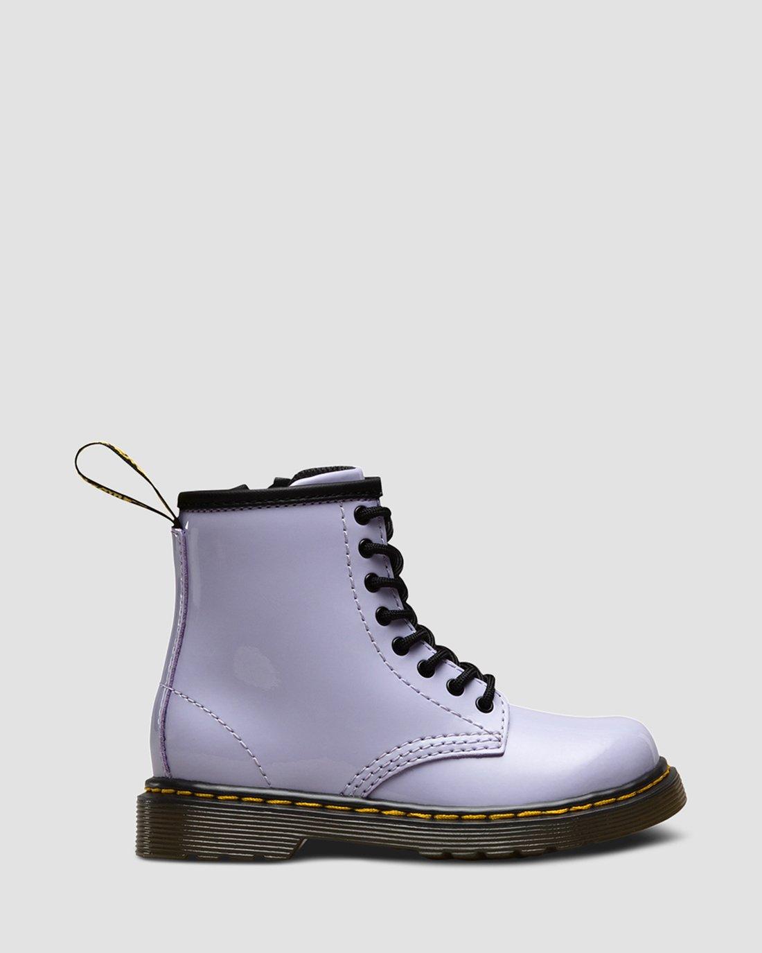 Toddler 1460 Patent Leather Lace Up Boots in PURPLE HEATHER | Dr
