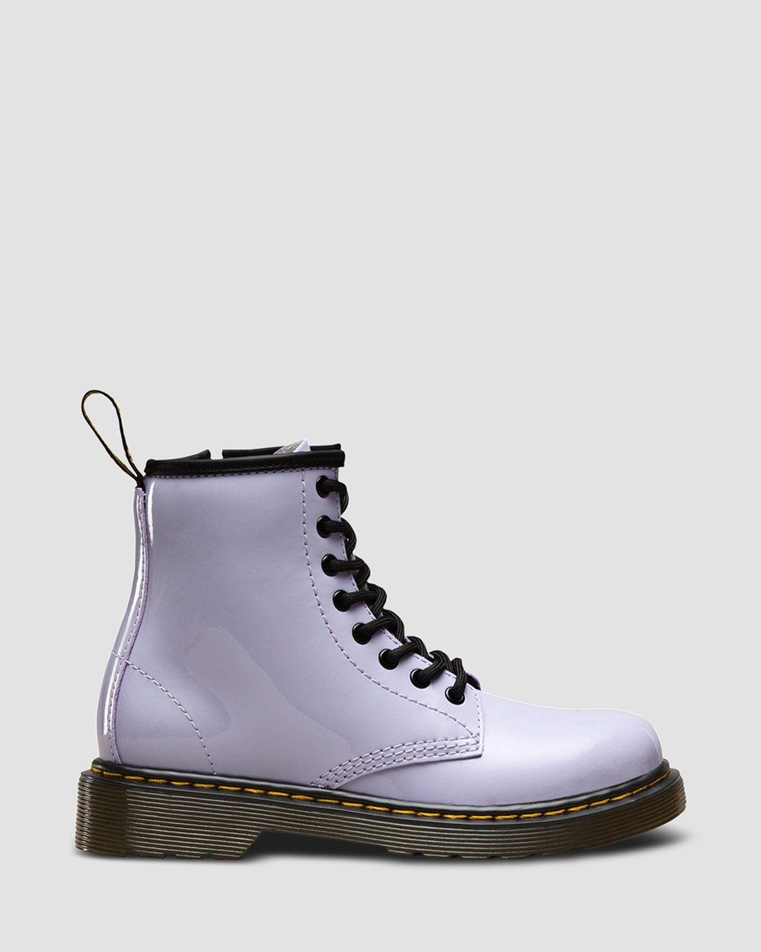 Boots 1460 en cuir à motif fleuri et à lacets Junior en Noir | Dr. Martens