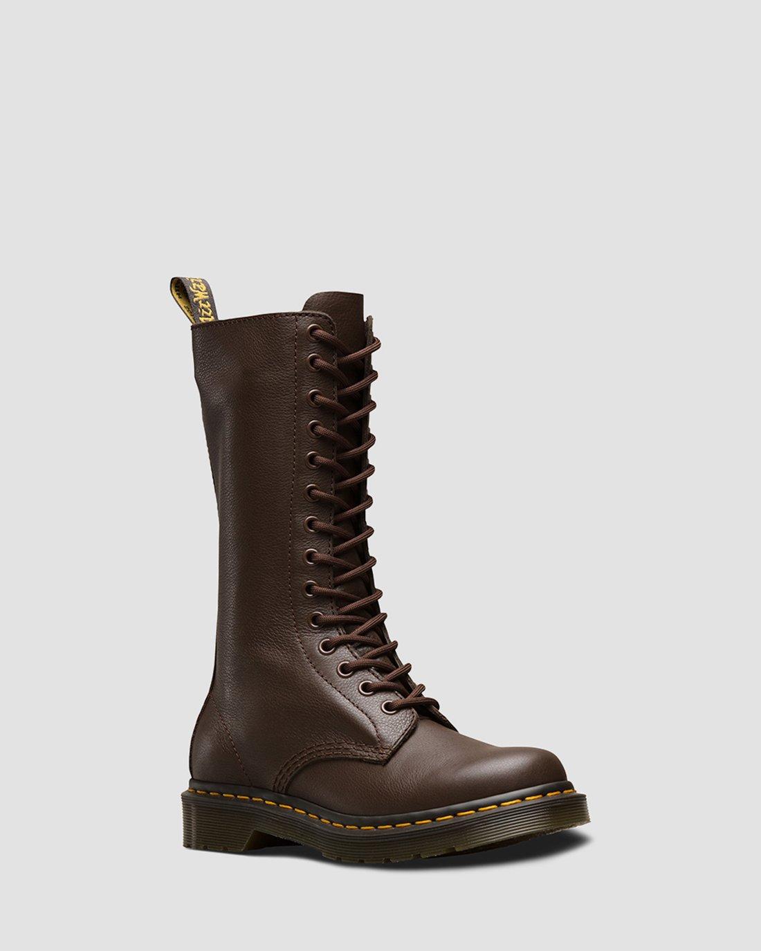 1B99 Virginia Leather Mid Calf Boots in DARK BROWN | Dr. Martens™