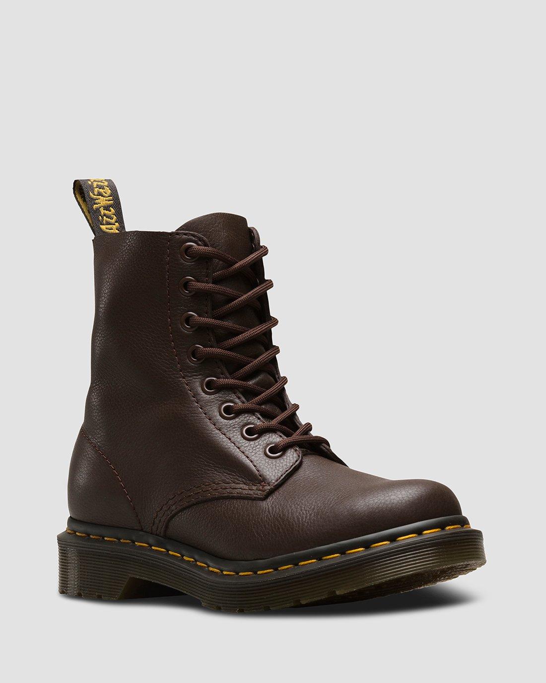 1460 Pascal Virginia leather boots in DARK BROWN | Dr. Martens™