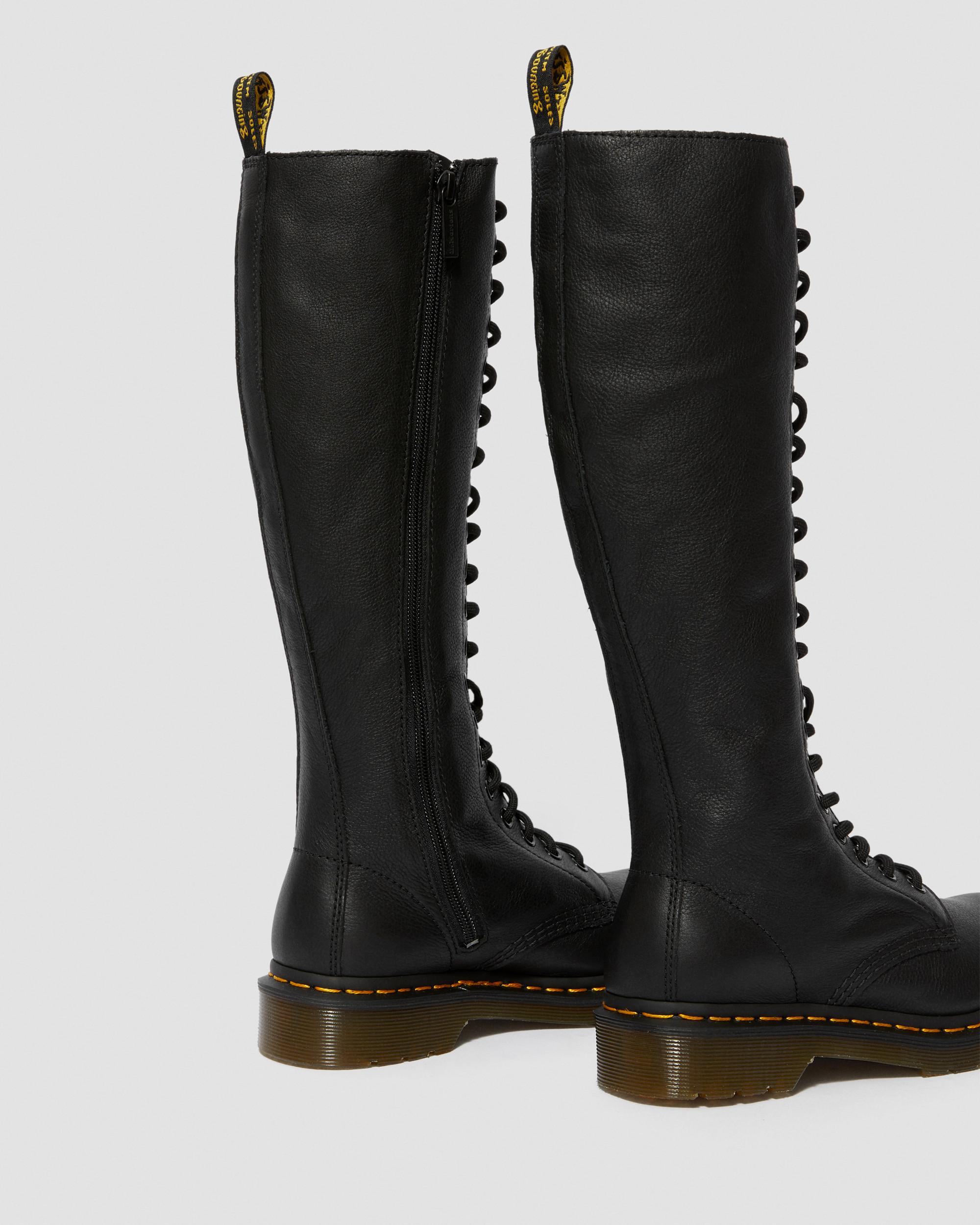 1B60 Virginia Leather Knee High Boots in Black