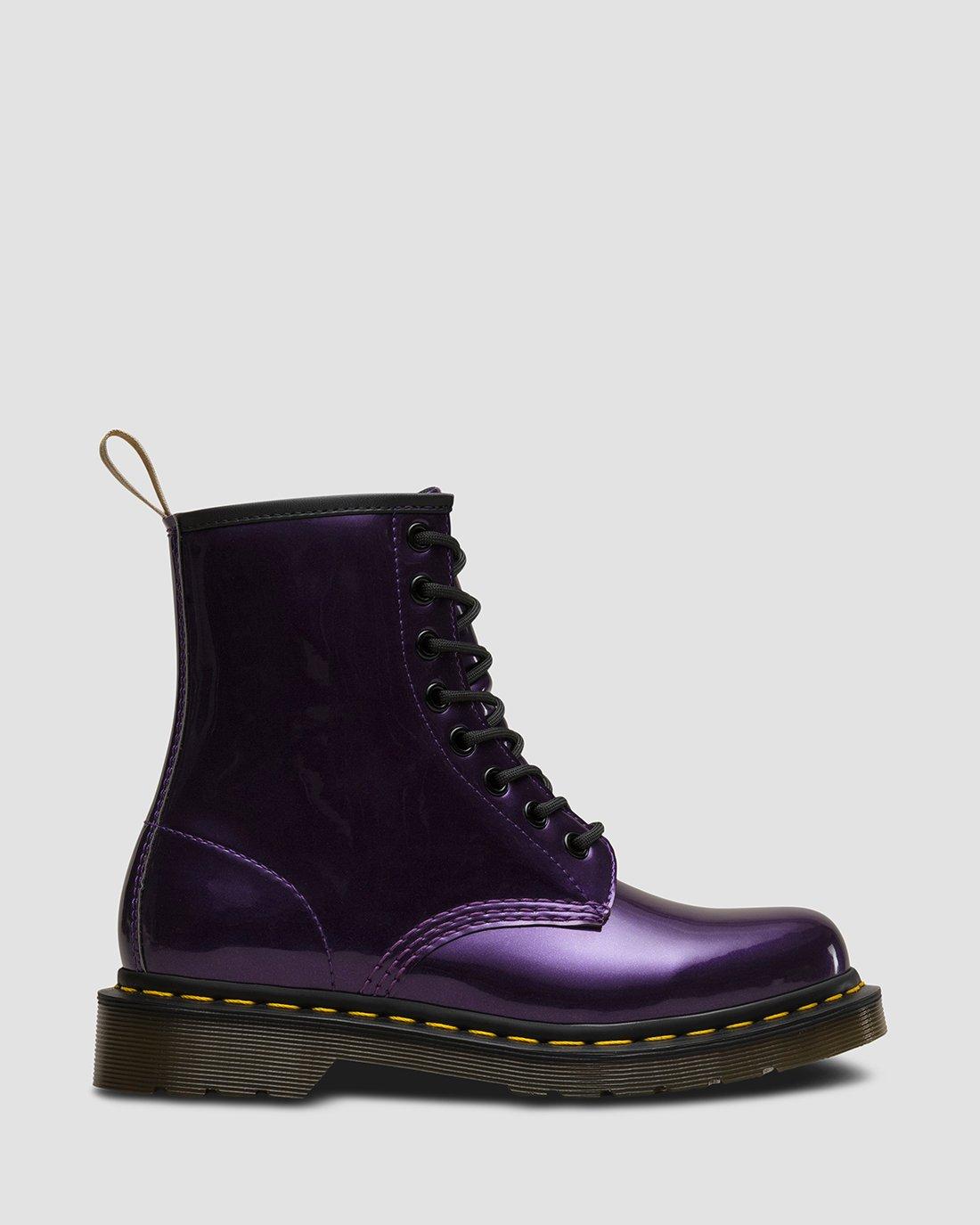 彩*様 Dr.Martens 1460 W VEGAN Chrome ブーツ パ Vegan 1460 Chrome in DARK PURPLE | Dr. Martens™