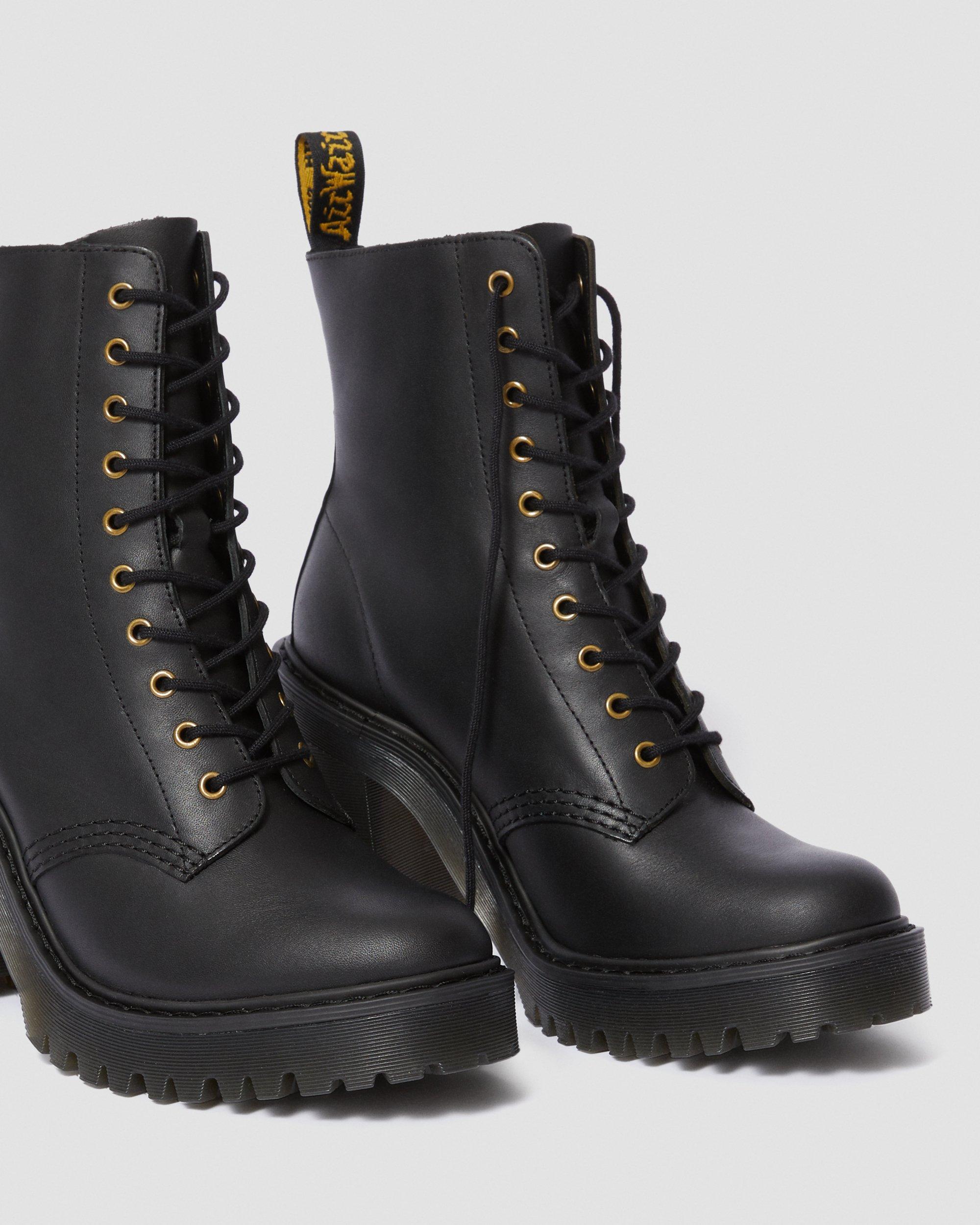 【美品】Dr. Martens レースアップ ヒールブーツ KENDRA Kendra Women's Leather Heeled Boots in BLACK | Dr. Martens™