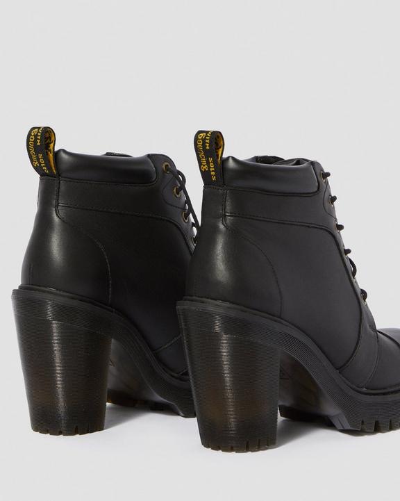 Averil Women's Leather Heeled Ankle Boots in Black | Dr. Martens