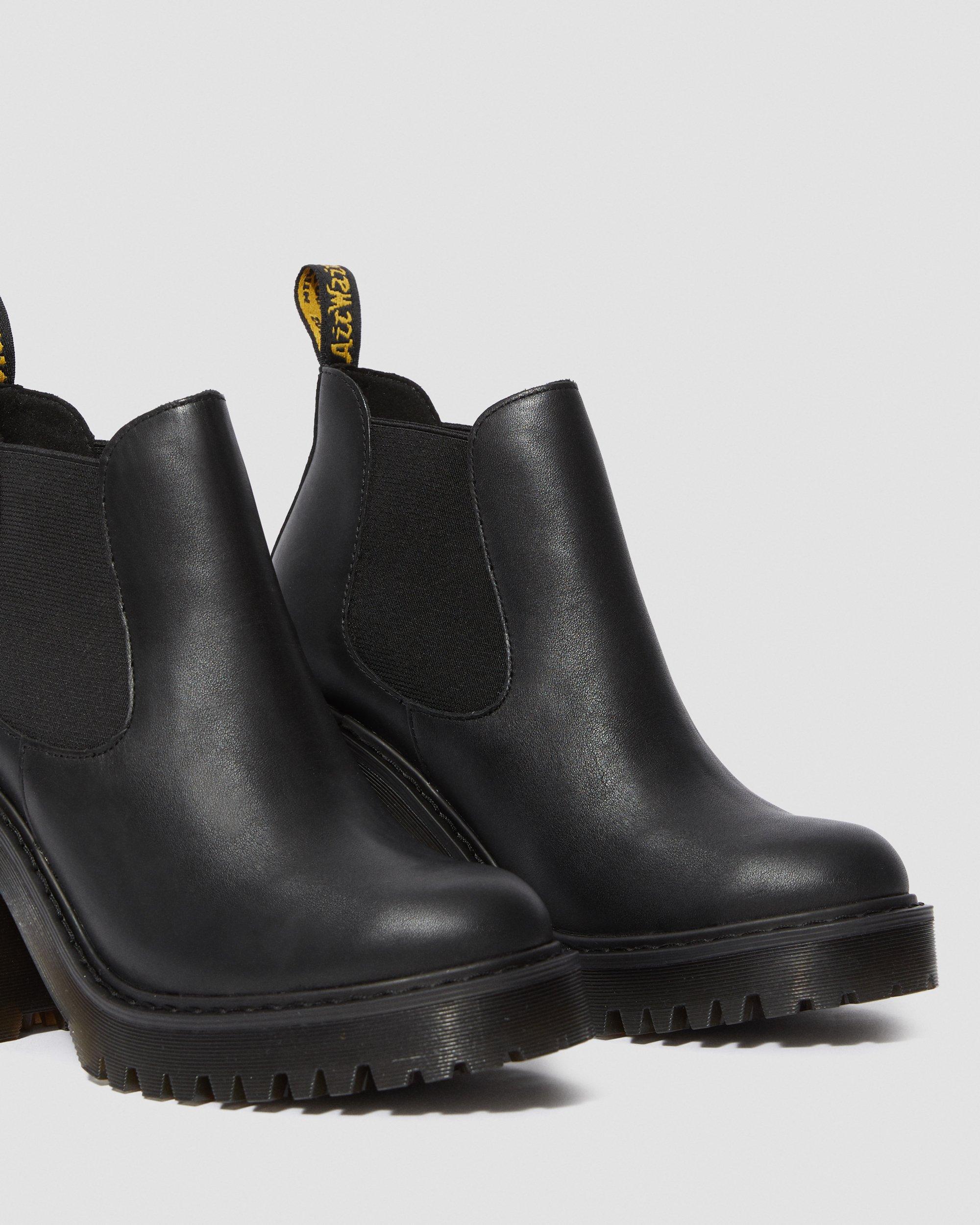 HURSTON LEATHER HEELED CHELSEA BOOTS in BLACK | Dr. Martens™