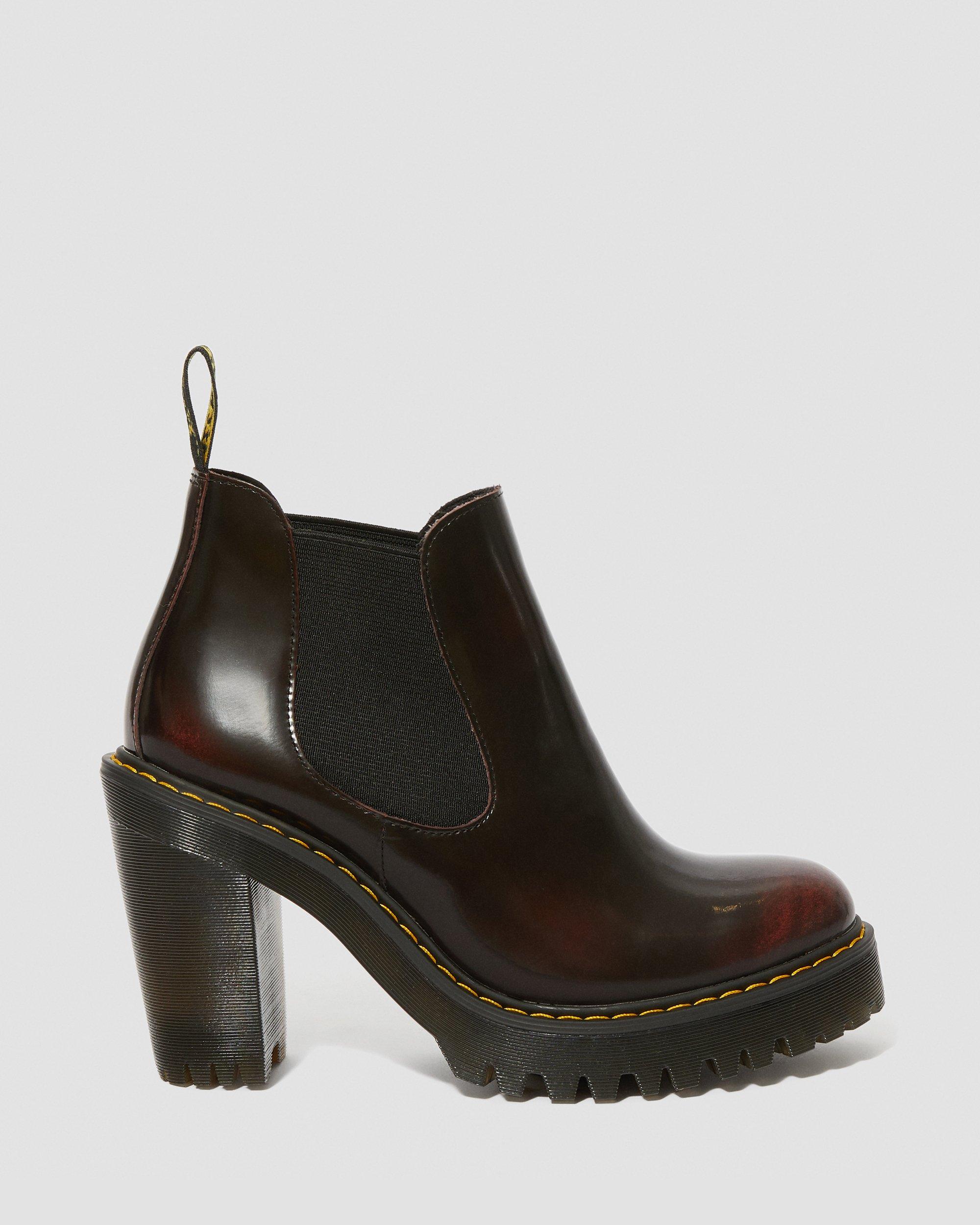 HURSTON LEATHER HEELED CHELSEA BOOTS in Cherry Red Arcadia | Dr  