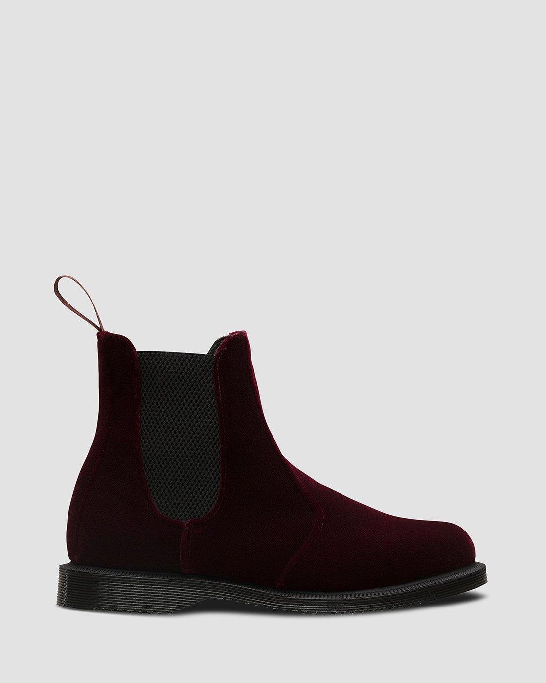 Flora Velvet in Cherry Red | Dr. Martens display picture 2