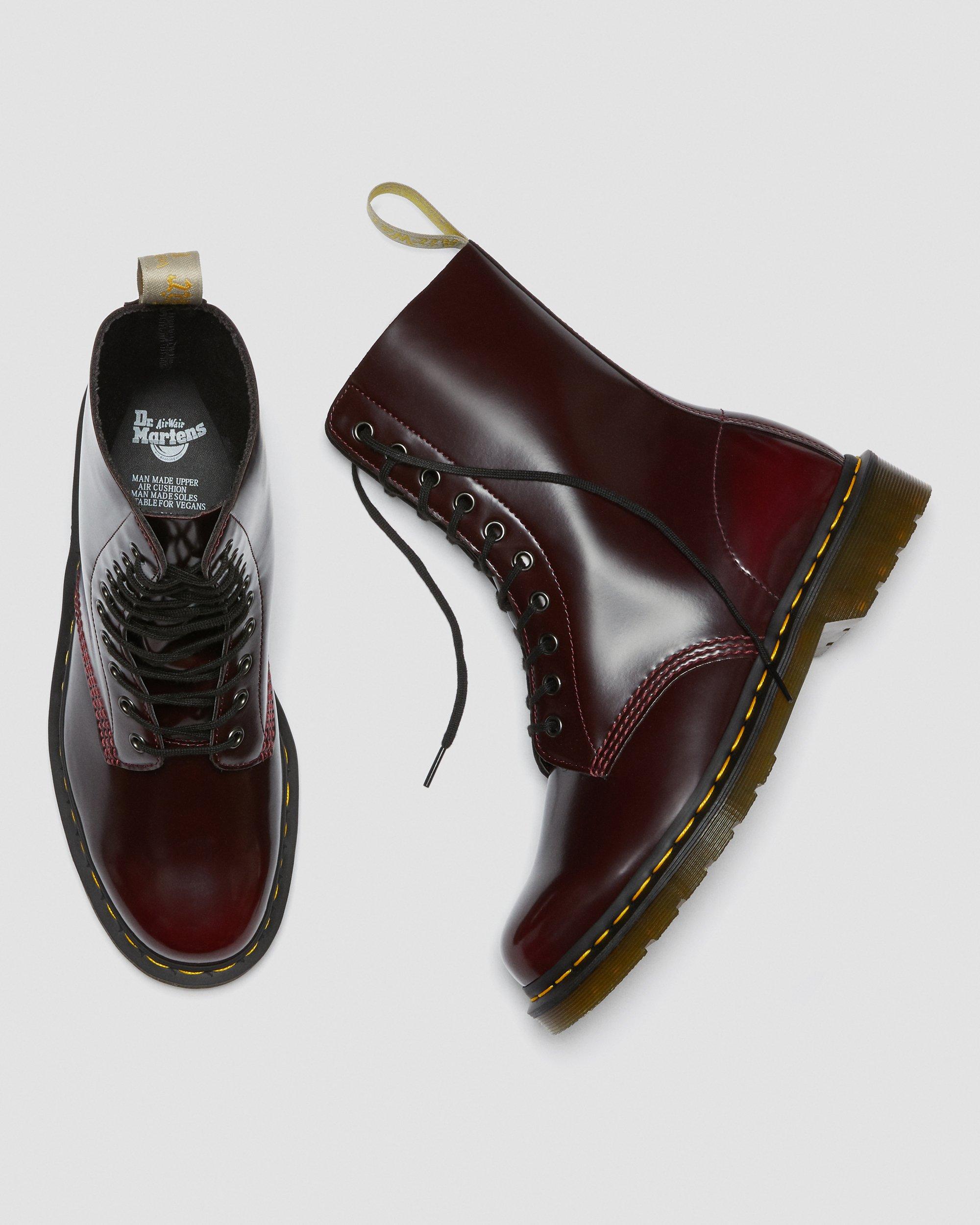 Vegan 1490 Mid Calf Boots in CHERRY RED | Dr. Martens™
