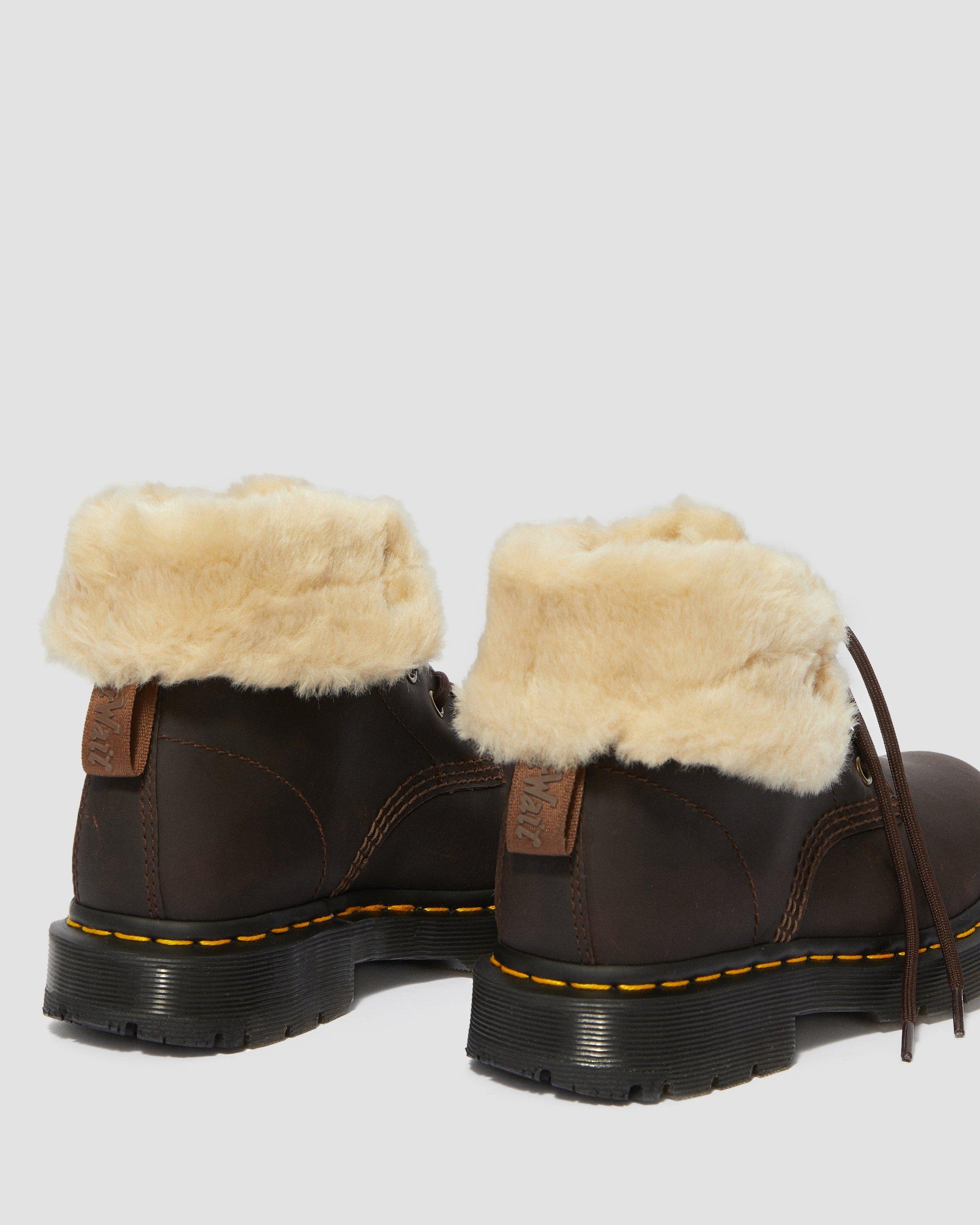 doc martens brown with fur