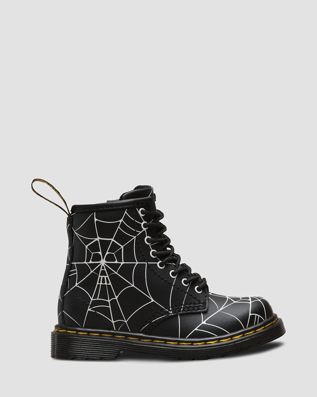 TODDLER 1460 SKULL WEB in BLACK+SHINY WHITE | Dr. Martens™