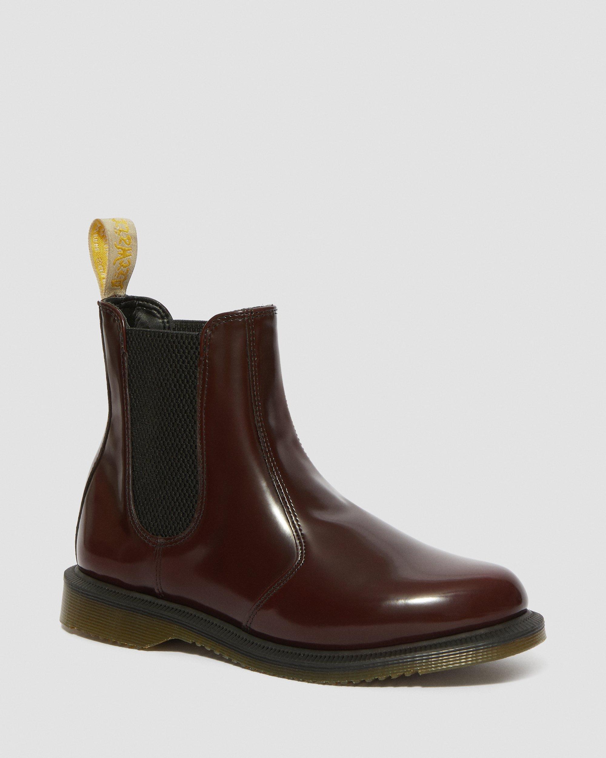 VEGAN FLORA CHELSEA BOOTS in CHERRY RED | Dr. Martens™