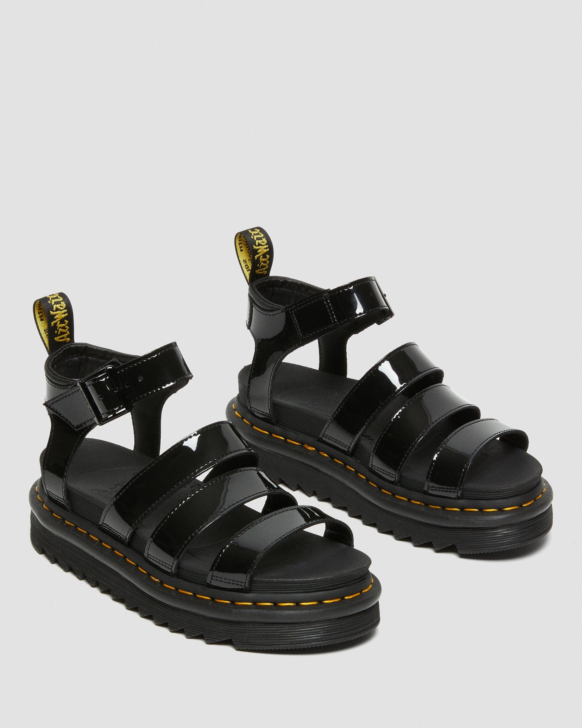Blaire Patent Leather Gladiator Sandals in Black