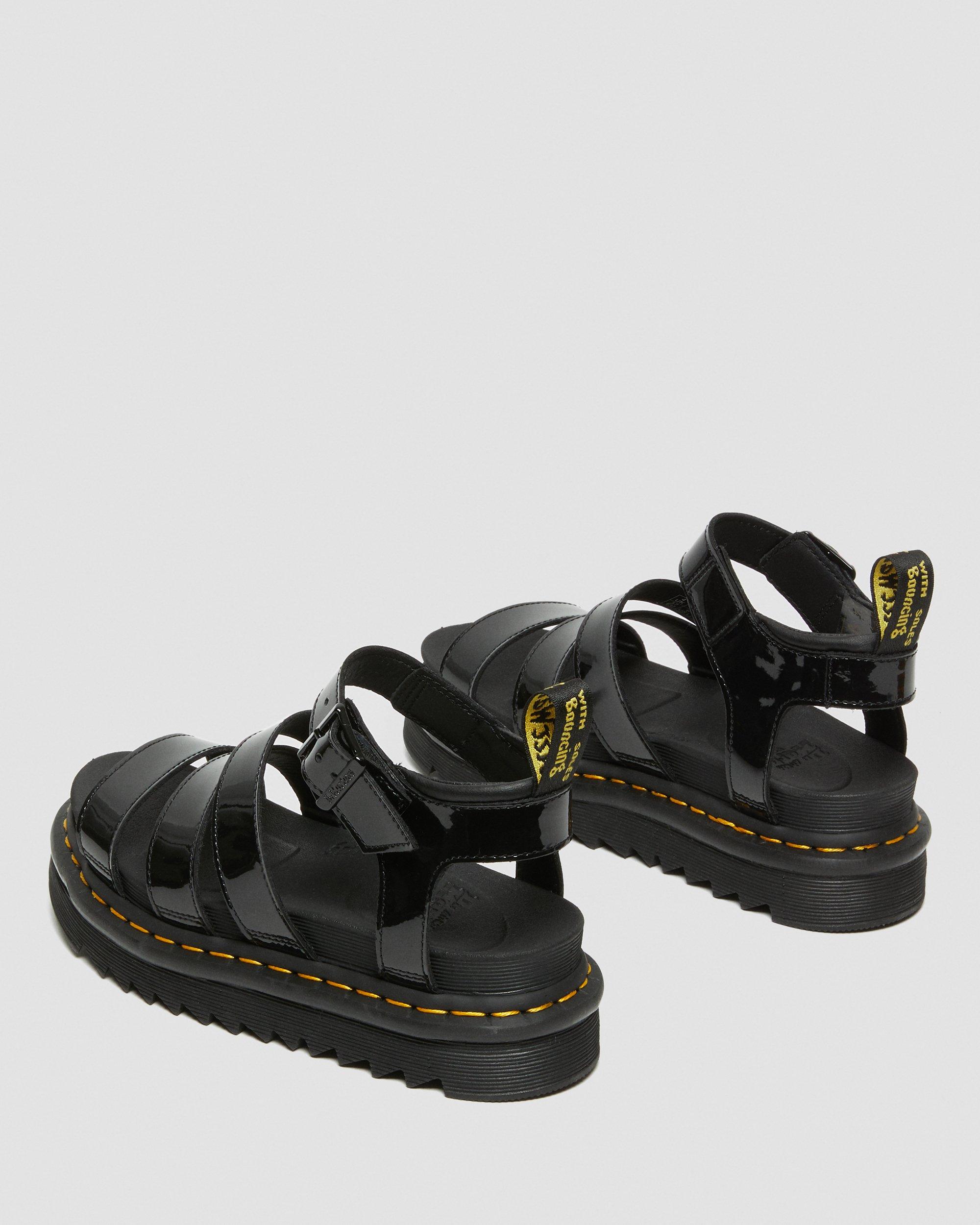 Blaire Patent Leather Strap Sandals in BLACK | Dr. Martens™