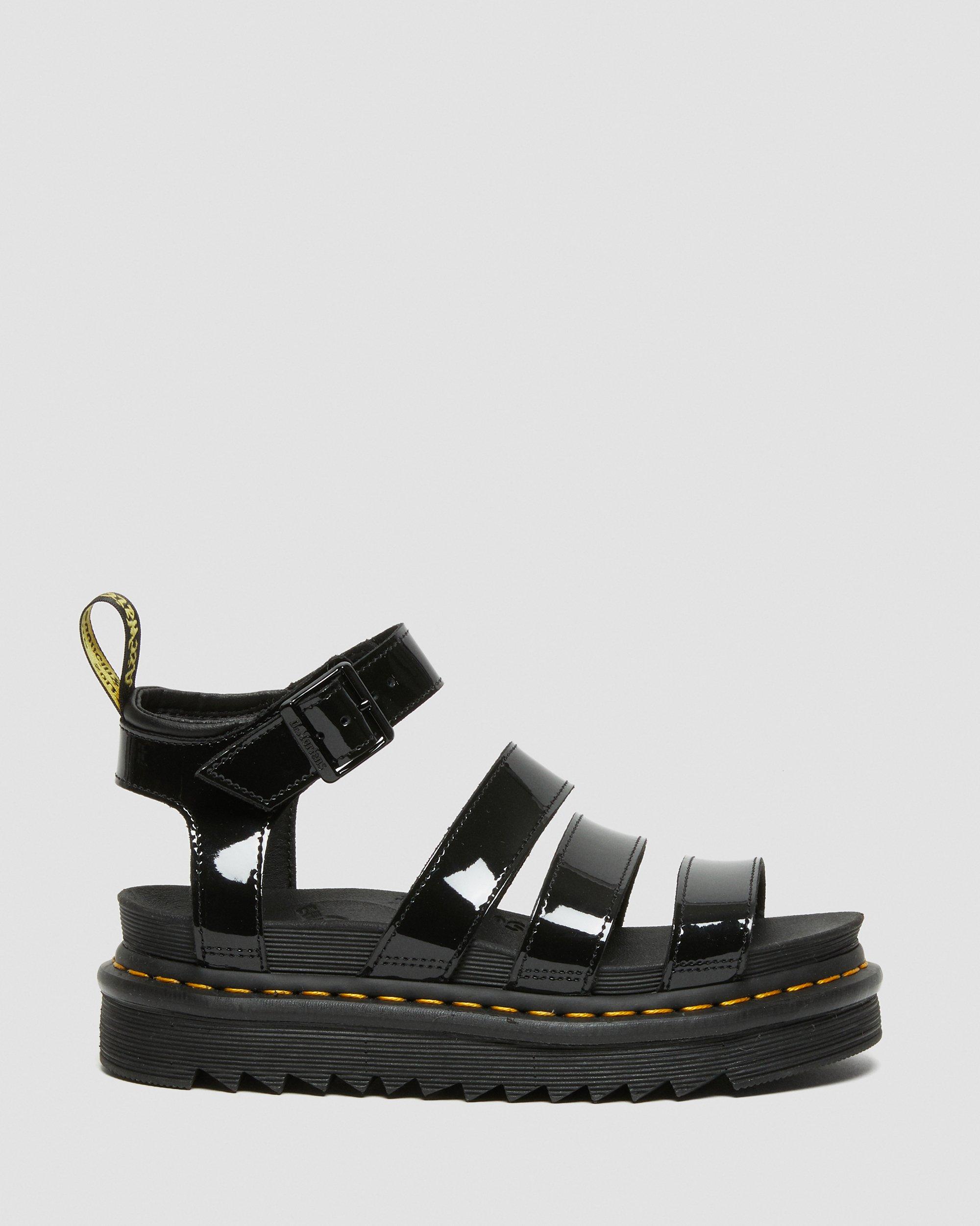 Blaire Patent Leather Gladiator Sandals in Black