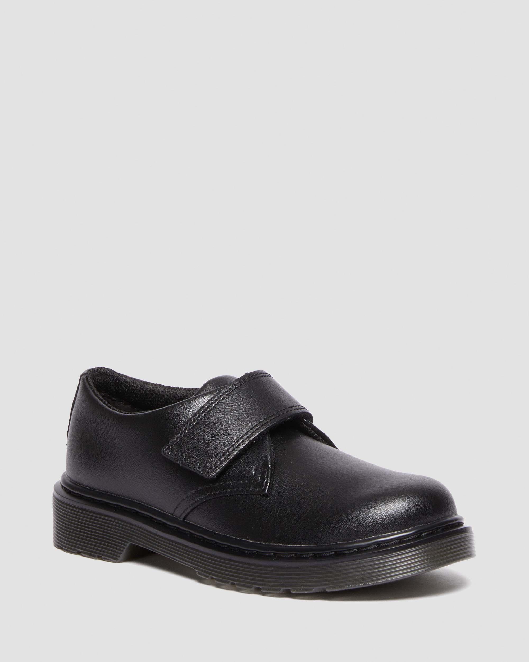 Junior Kamron Leather Strap Velcro Oxford Shoes in Black