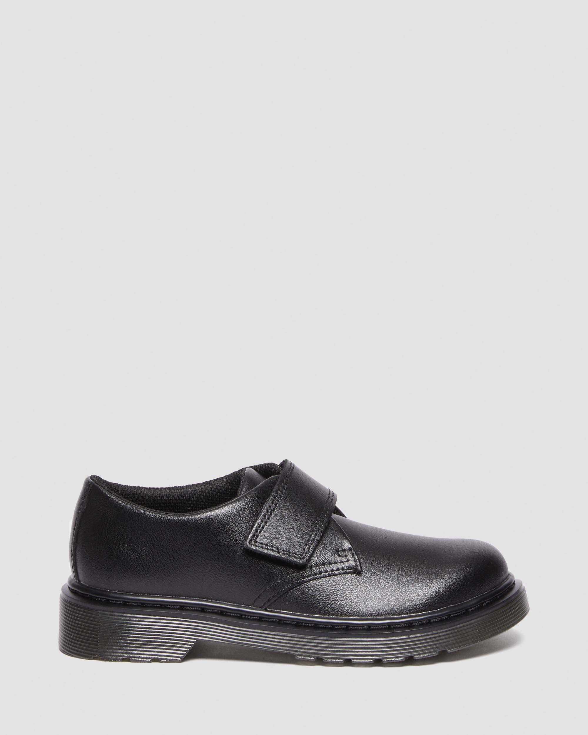 Junior Kamron Leather Strap Velcro Oxford Shoes in Black