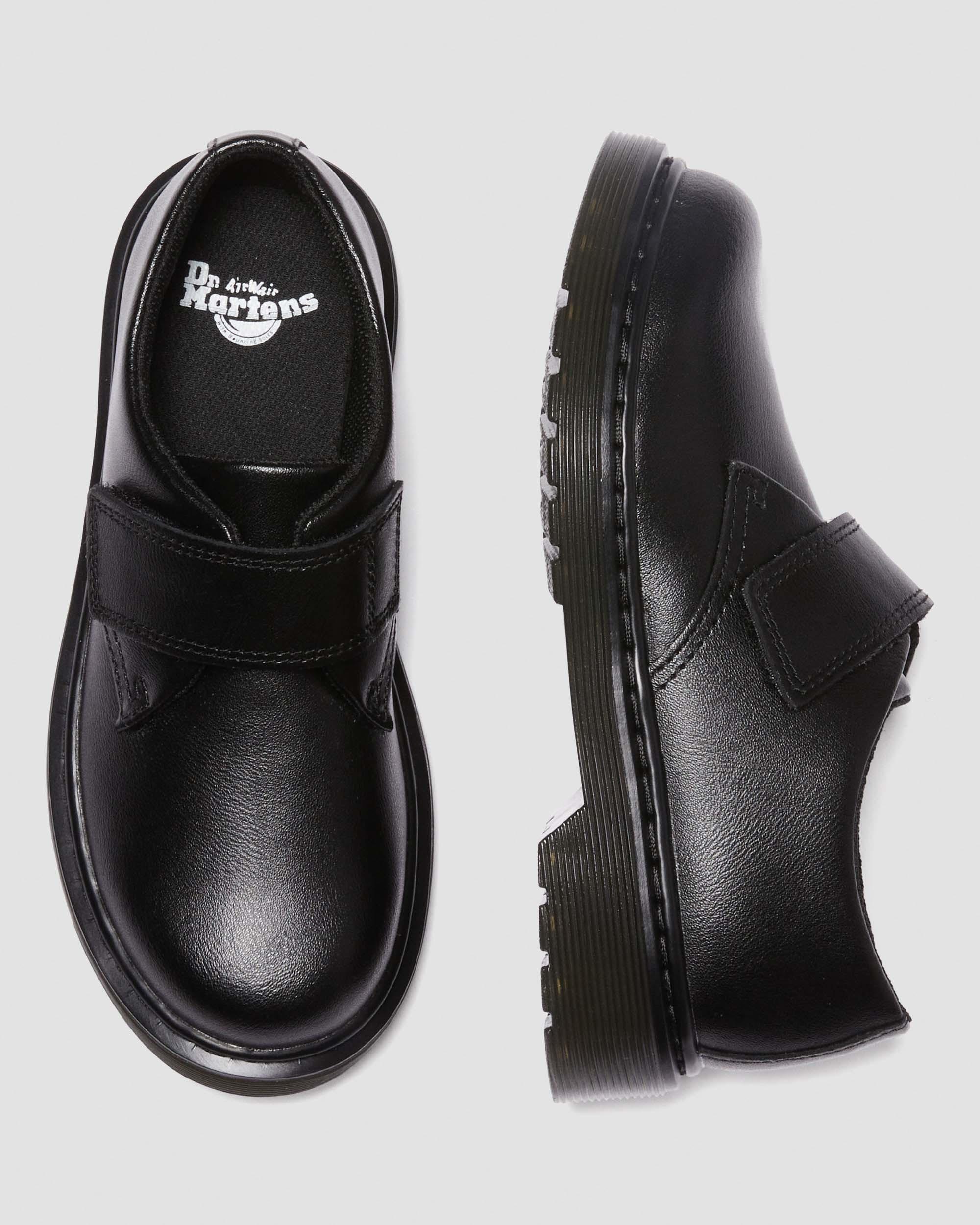 Junior Kamron Leather Strap Velcro Oxford Shoes in Black
