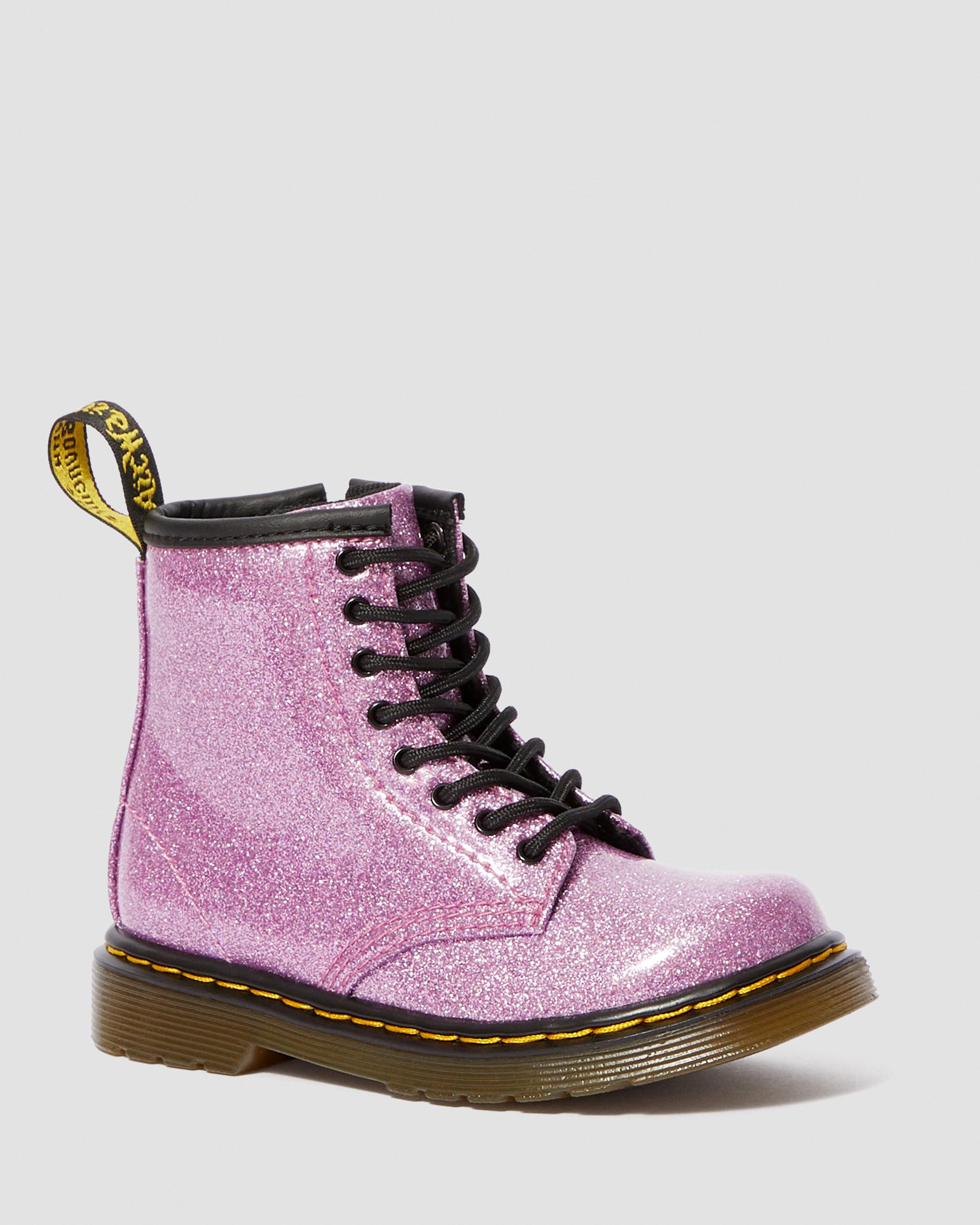 Dr. Martens' Babies' Toddler 1460 Glitter Lace Up Boots In Pink