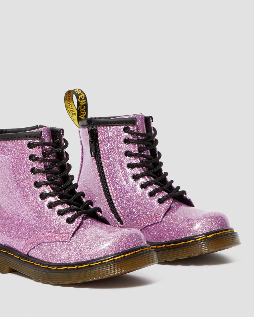 Shop Dr. Martens' Toddler 1460 Glitter Lace Up Boots In Pink