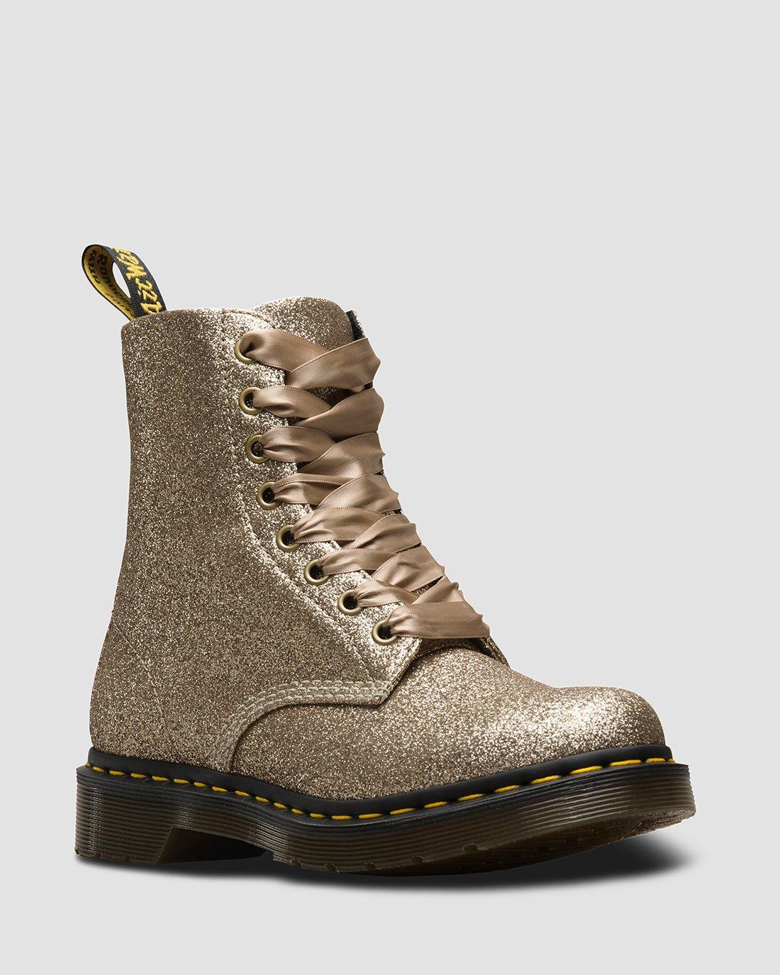 1460 Pascal Fine Glitter in PALE GOLD | Dr. Martens™
