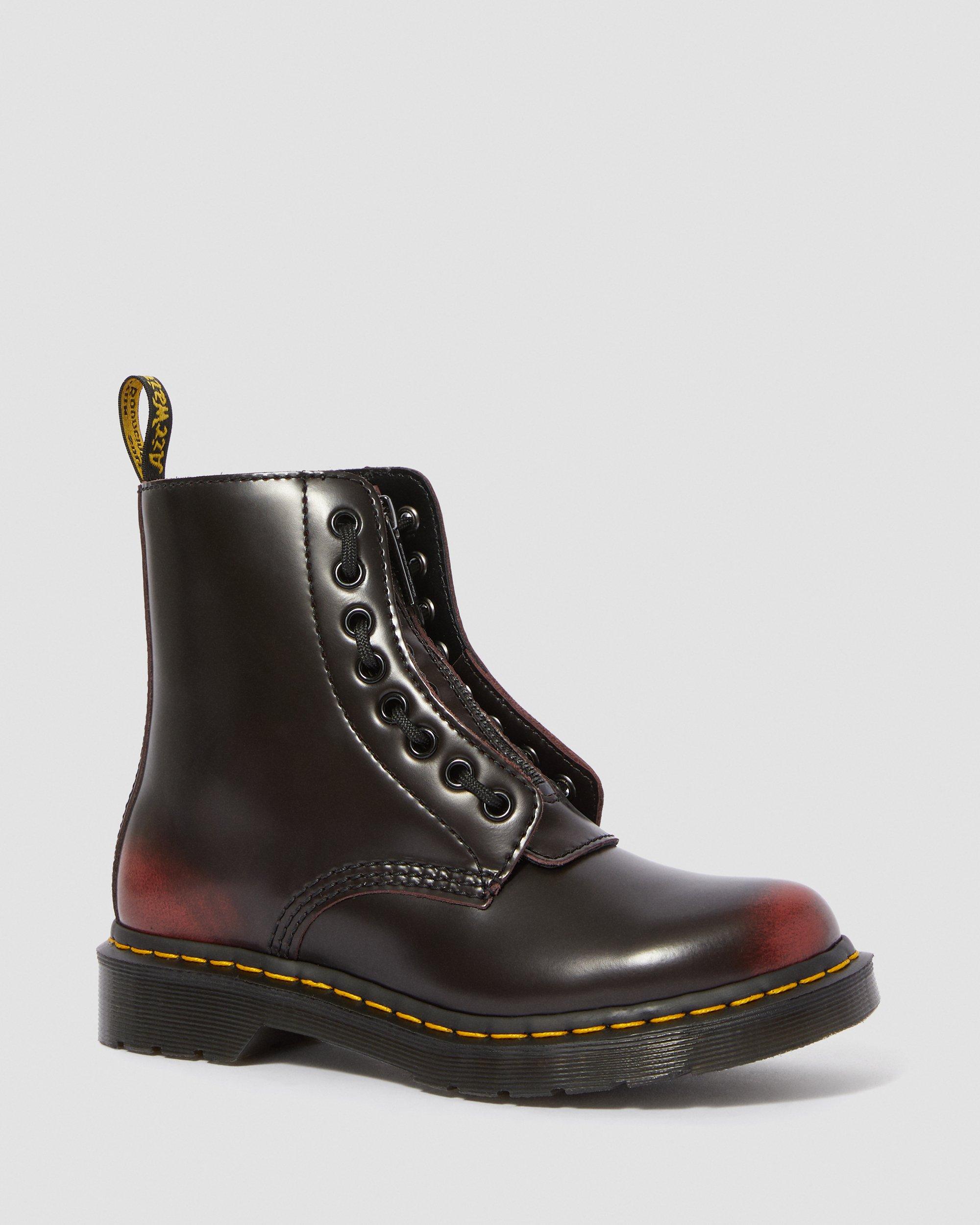 1460 Women's Pascal Leather Zipper Boots, Cherry Red | Dr. Martens
