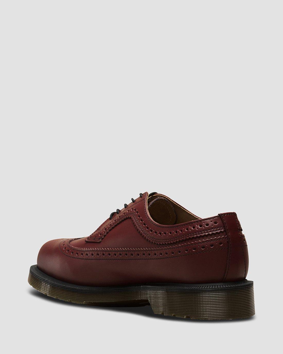 3989 Smooth Leather Brogue Shoes In Cherry Red | Dr. Martens