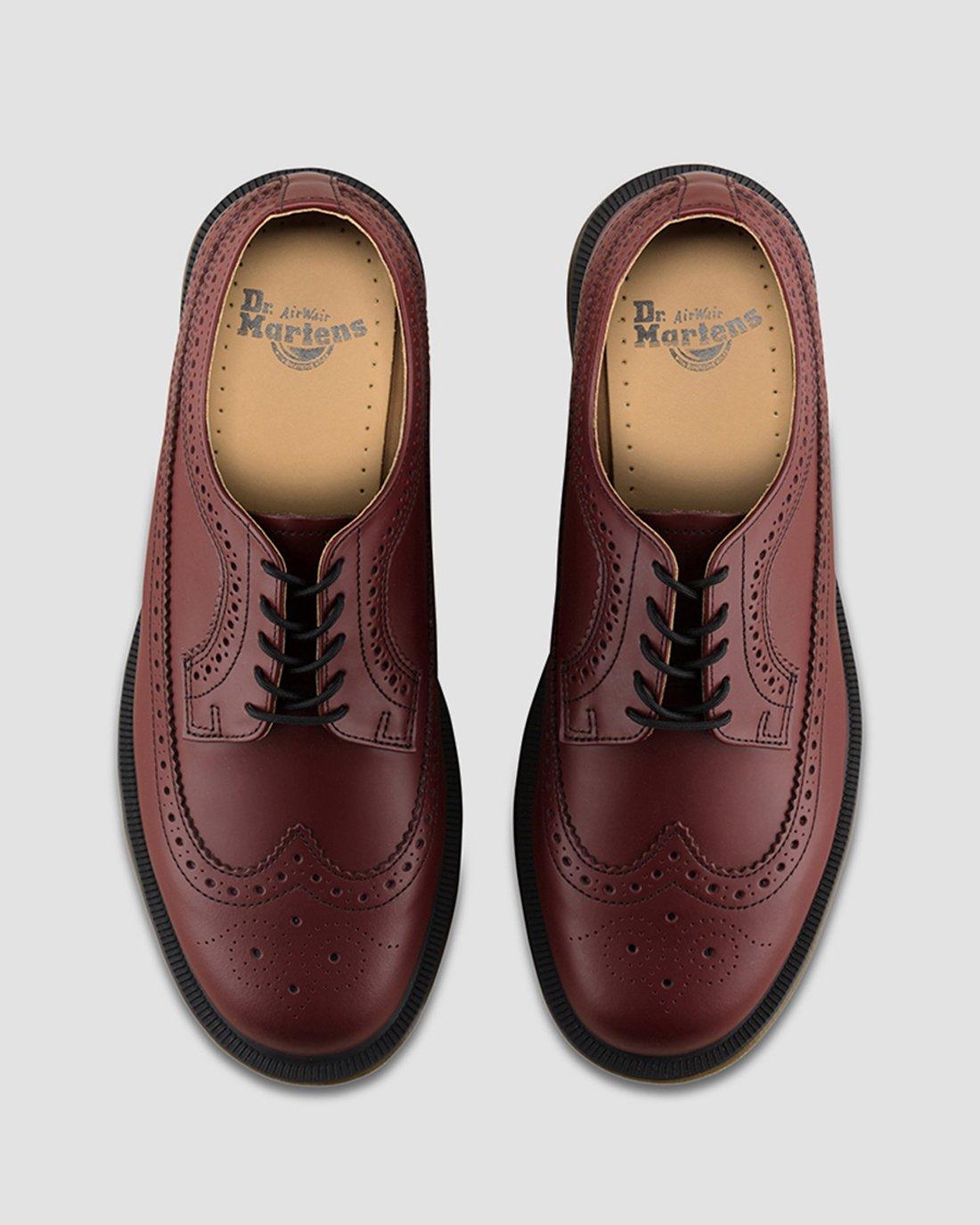 3989 Smooth Leather Brogue Shoes in Cherry Red