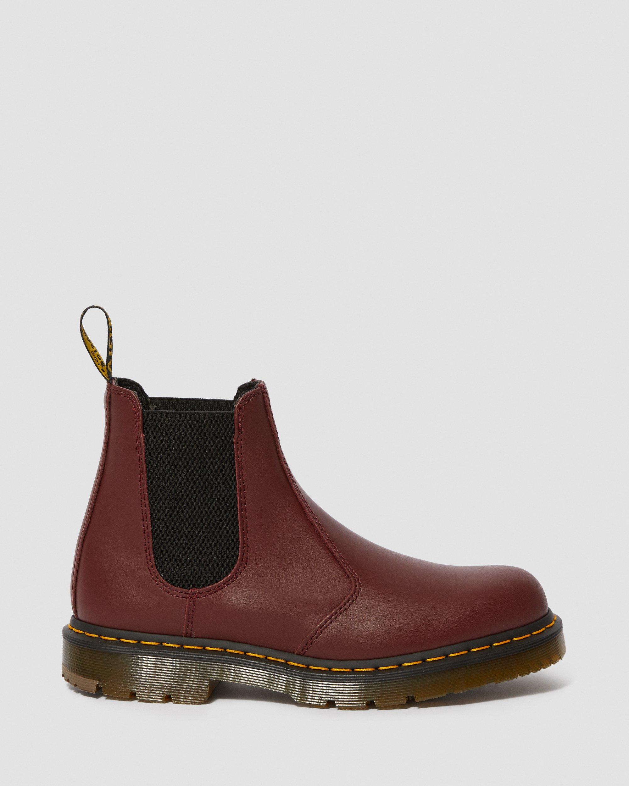 2976 SLIP RESISTANT LEATHER CHELSEA BOOTS in CHERRY RED | Dr. Martens™