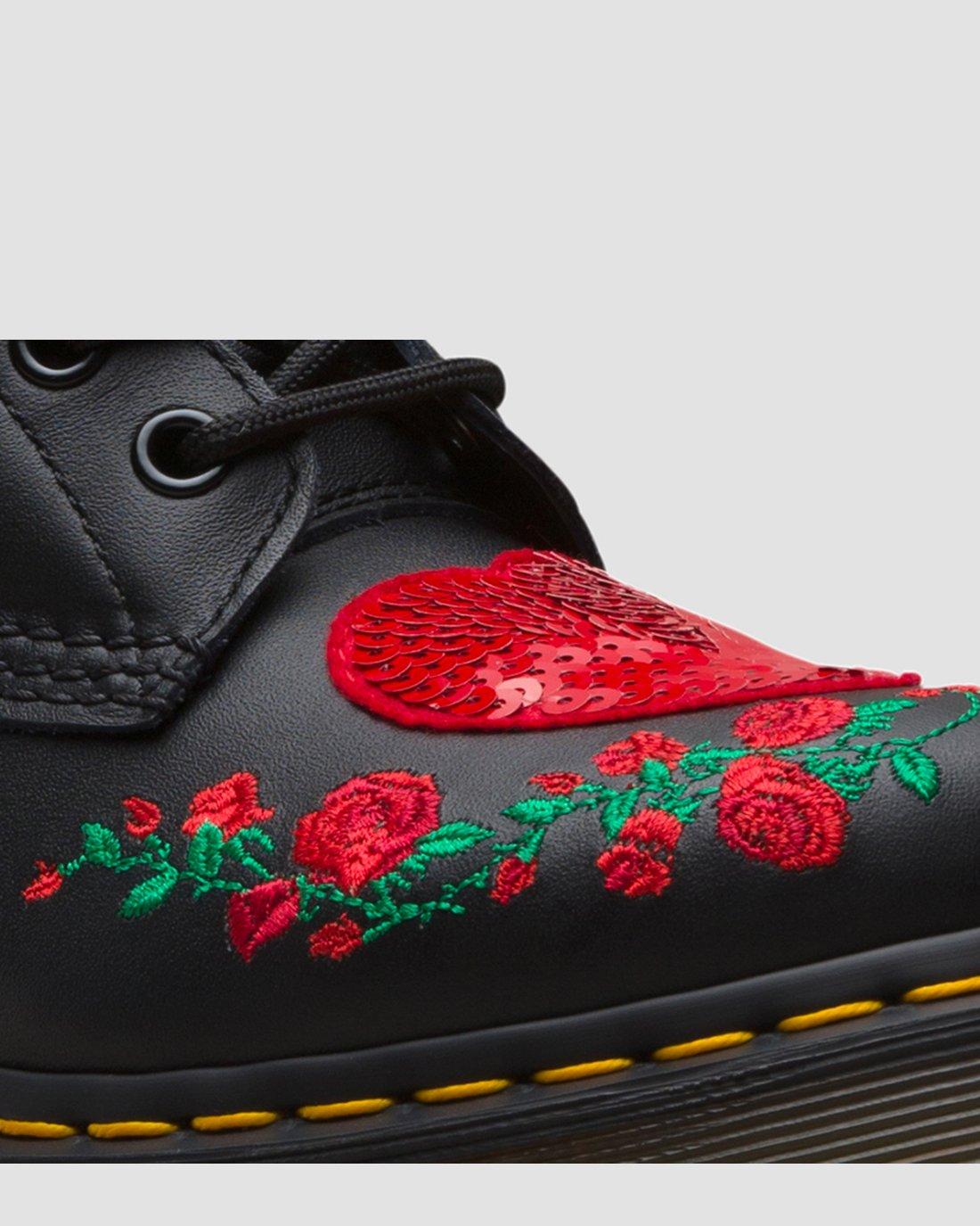 1460 Pascal Sequin Hearts in Black | Dr. Martens