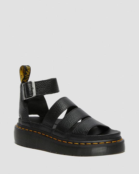 Clarissa II Women's Leather Platform Sandals in Black Milled Clarissa II Women's Leather Platform Sandals in Black Milled