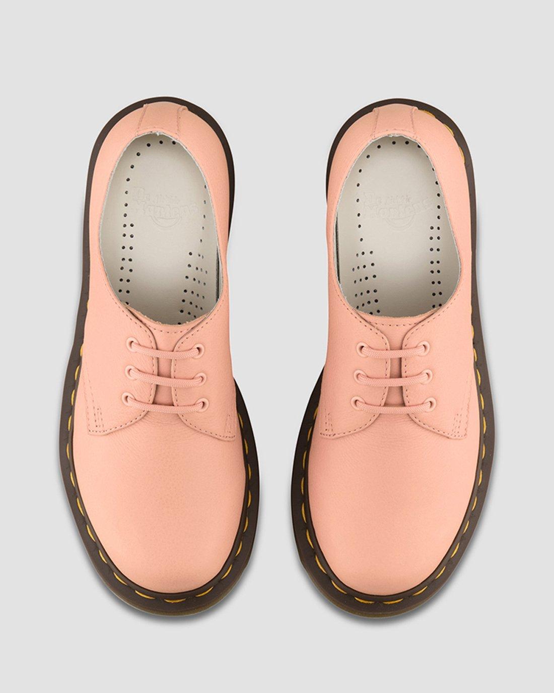 1461 Women's Virginia Leather Oxford Shoes in SALMON PINK | Dr