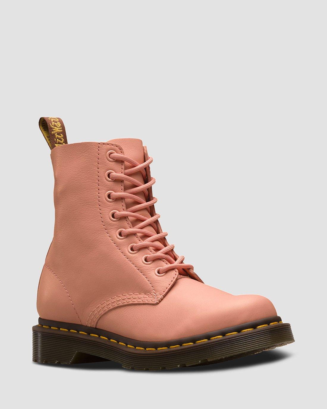 1460 Pascal Virginia leather boots in SALMON PINK | Dr. Martens™
