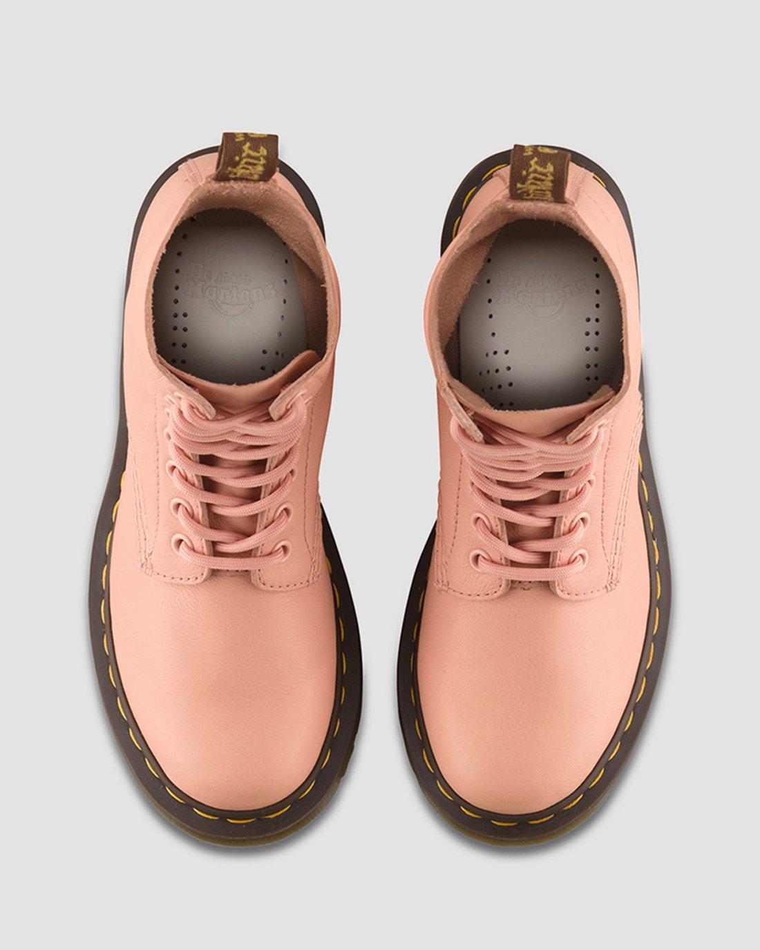1460 Pascal Virginia leather boots in SALMON PINK | Dr. Martens™