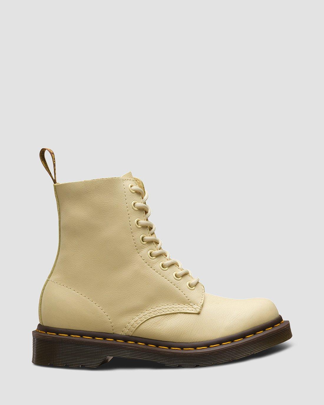 1460 Pascal Virginia Leather Boots in Pastel Yellow | Dr. Martens