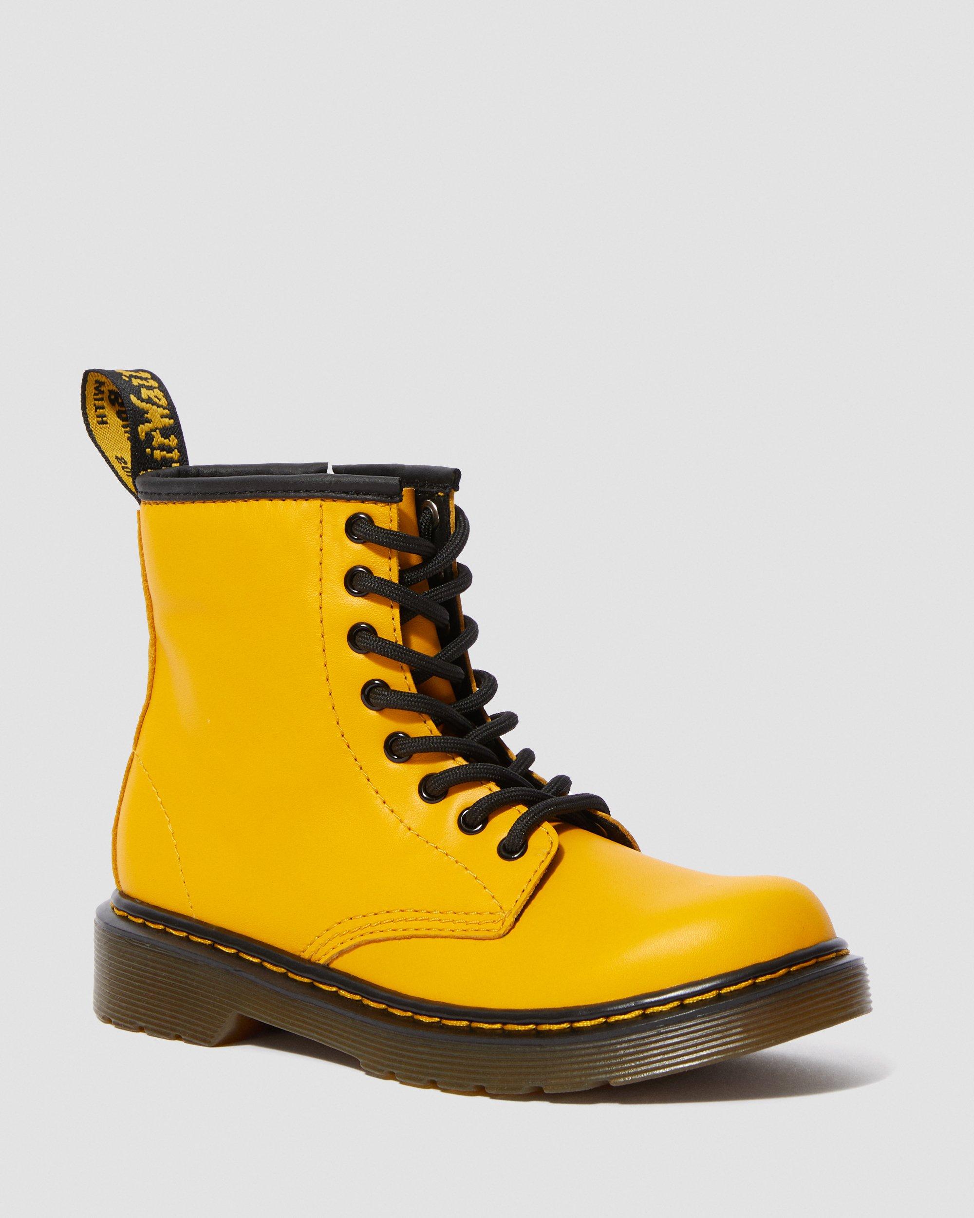 Junior 1460 Leather Lace Up Boots, Yellow | Dr. Martens