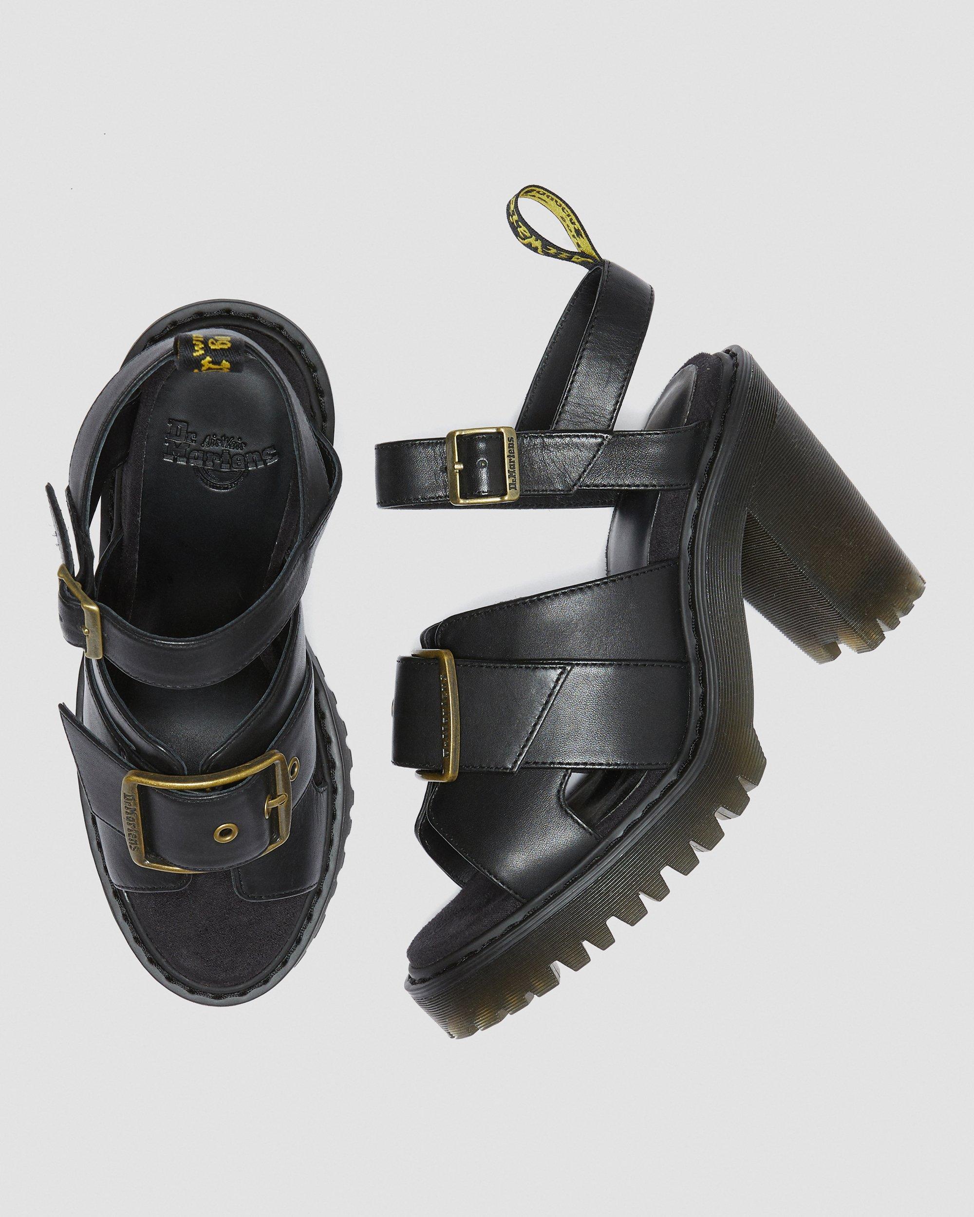 靴 Dr.Martens SEIRENE GRANIK BUCKLE SANDAL Granik Women's Leather Heeled Sandals in BLACK | Dr. Martens™