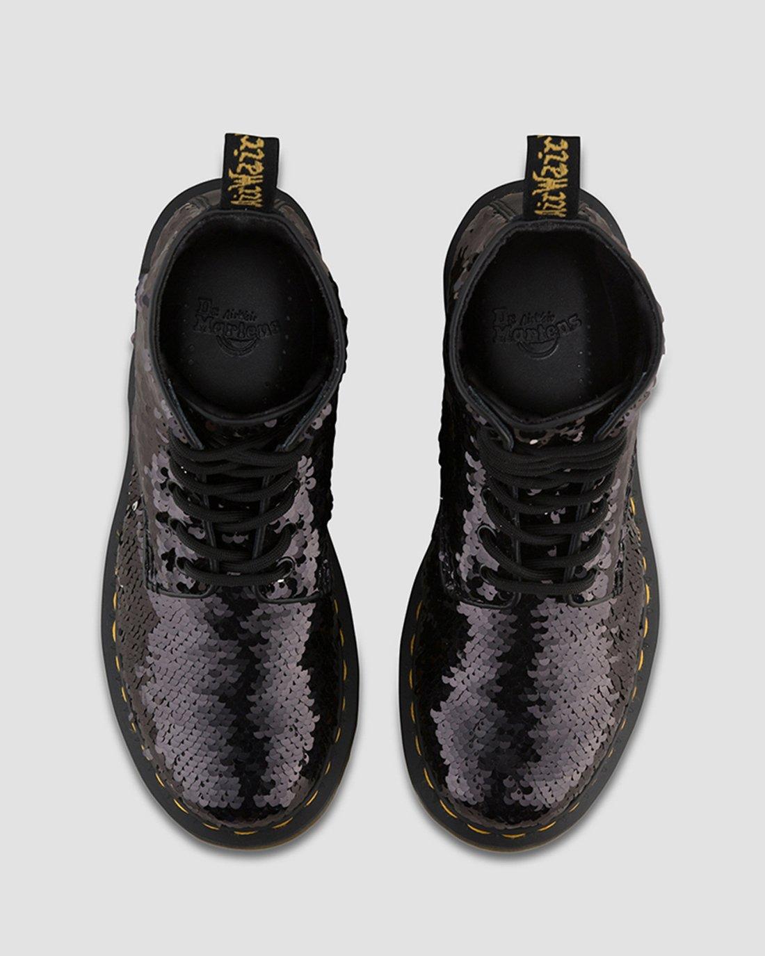 1460 Pascal Sequin in BLACK+SILVER | Dr. Martens™