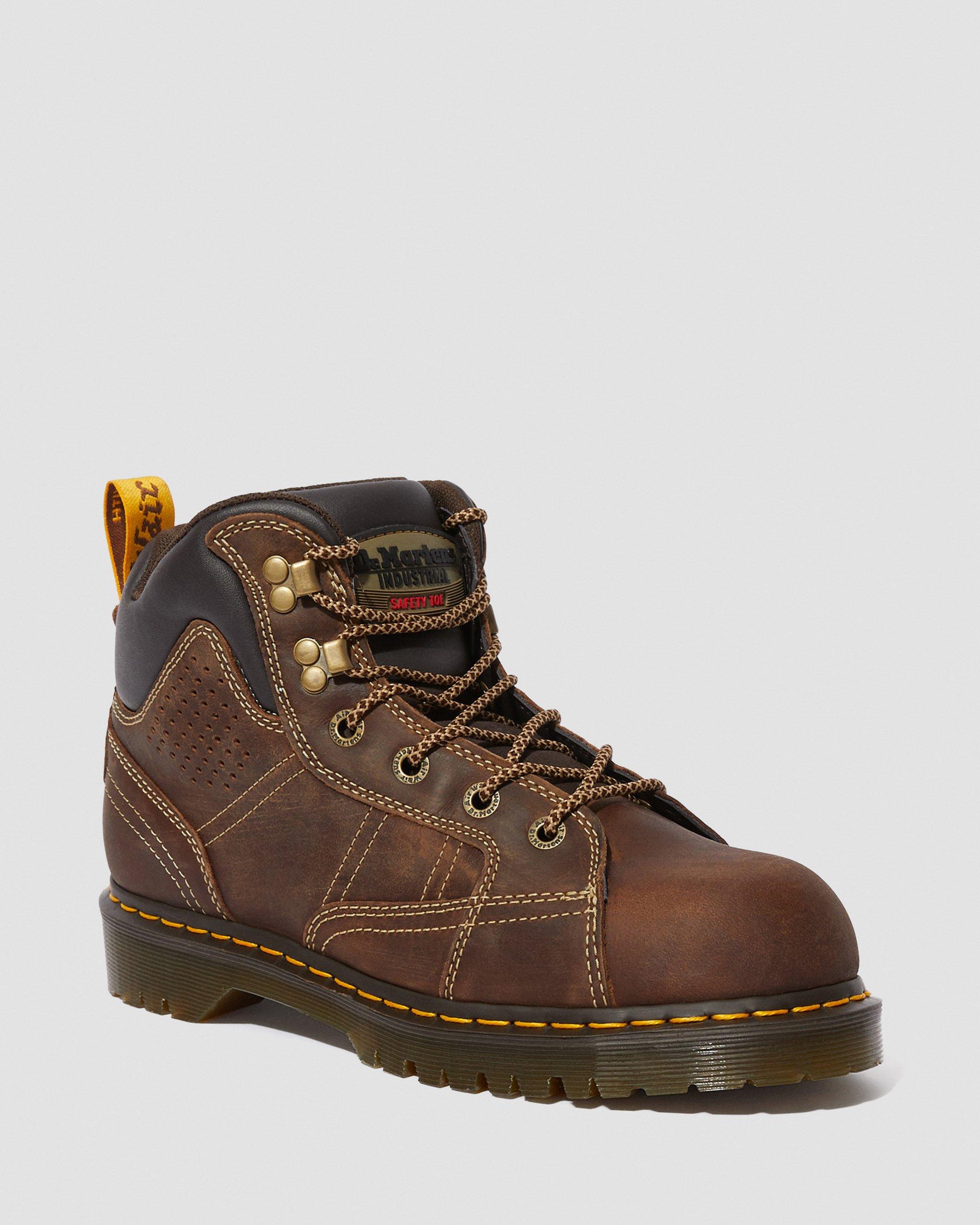 Stretton Steel Toe Work Boots in BROWN+DARK BROWN | Dr. Martens™