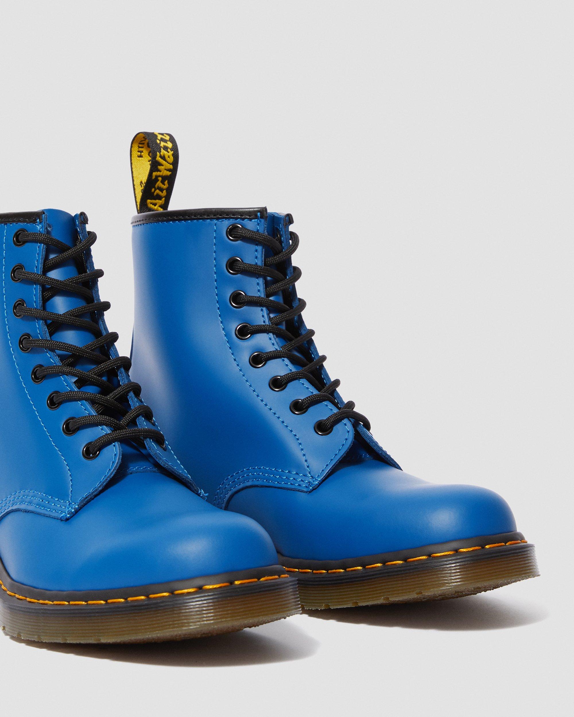 1460 Smooth Leather Lace Up Boots in Blue | Dr. Martens