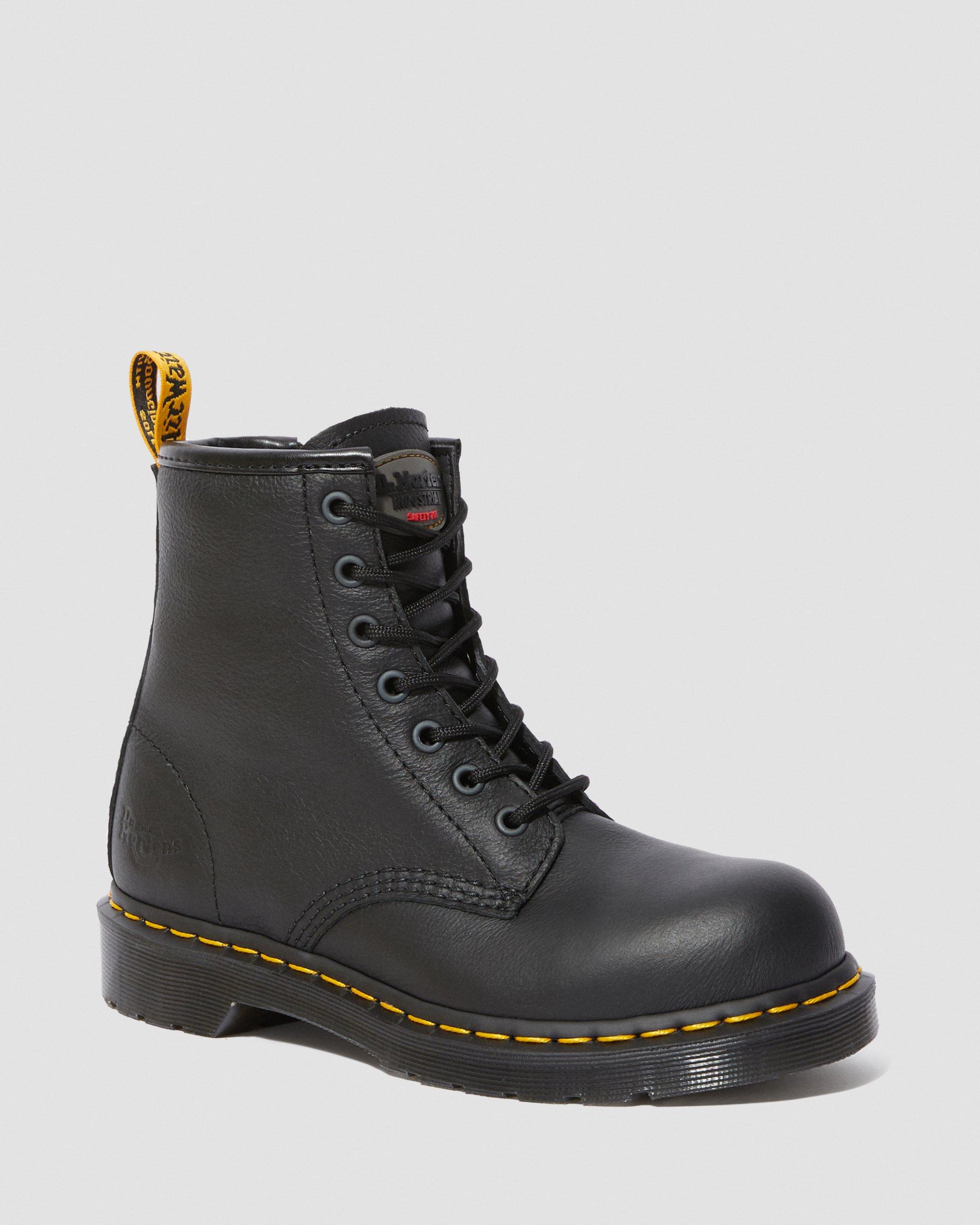 Maple Zip Newark Women's Steel Toe Work Boots in BLACK | Dr. Martens™