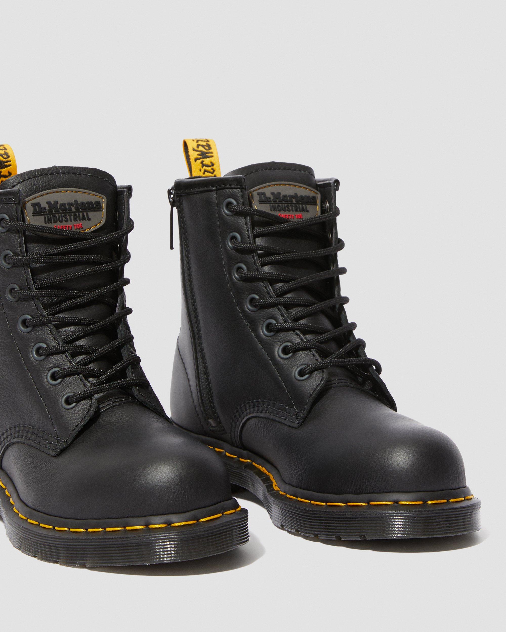 Maple Zip Newark Women's Steel Toe Work Boots in BLACK | Dr. Martens™