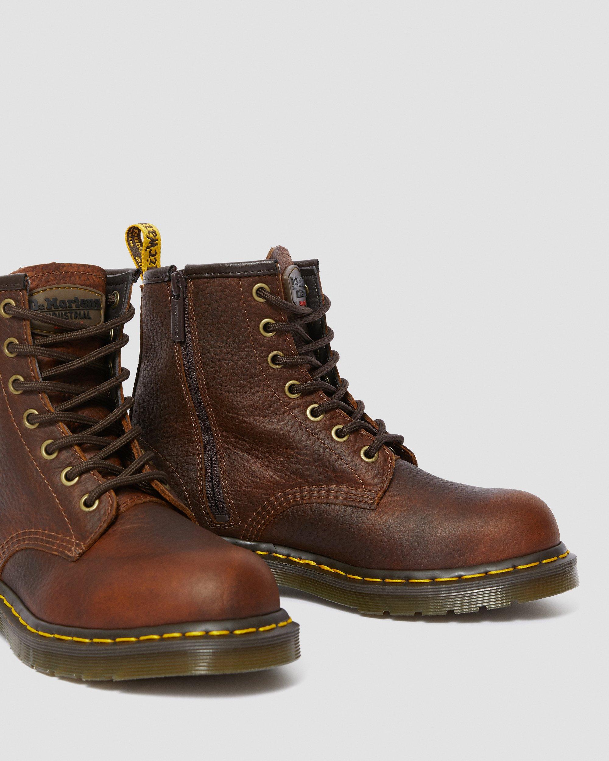 MAPLE ZIP WOMENS STEEL TOE WORK BOOTS in TEAK | Dr. Martens™