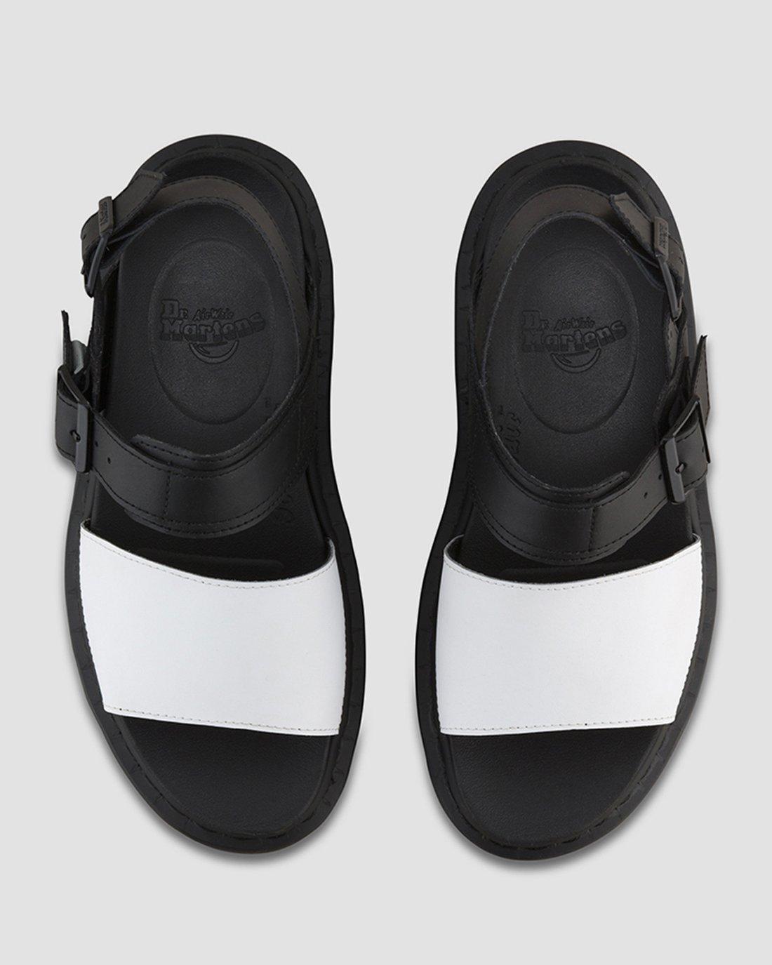 Voss Women's Leather Strap Sandals in BLACK+WHITE | Dr. Martens™