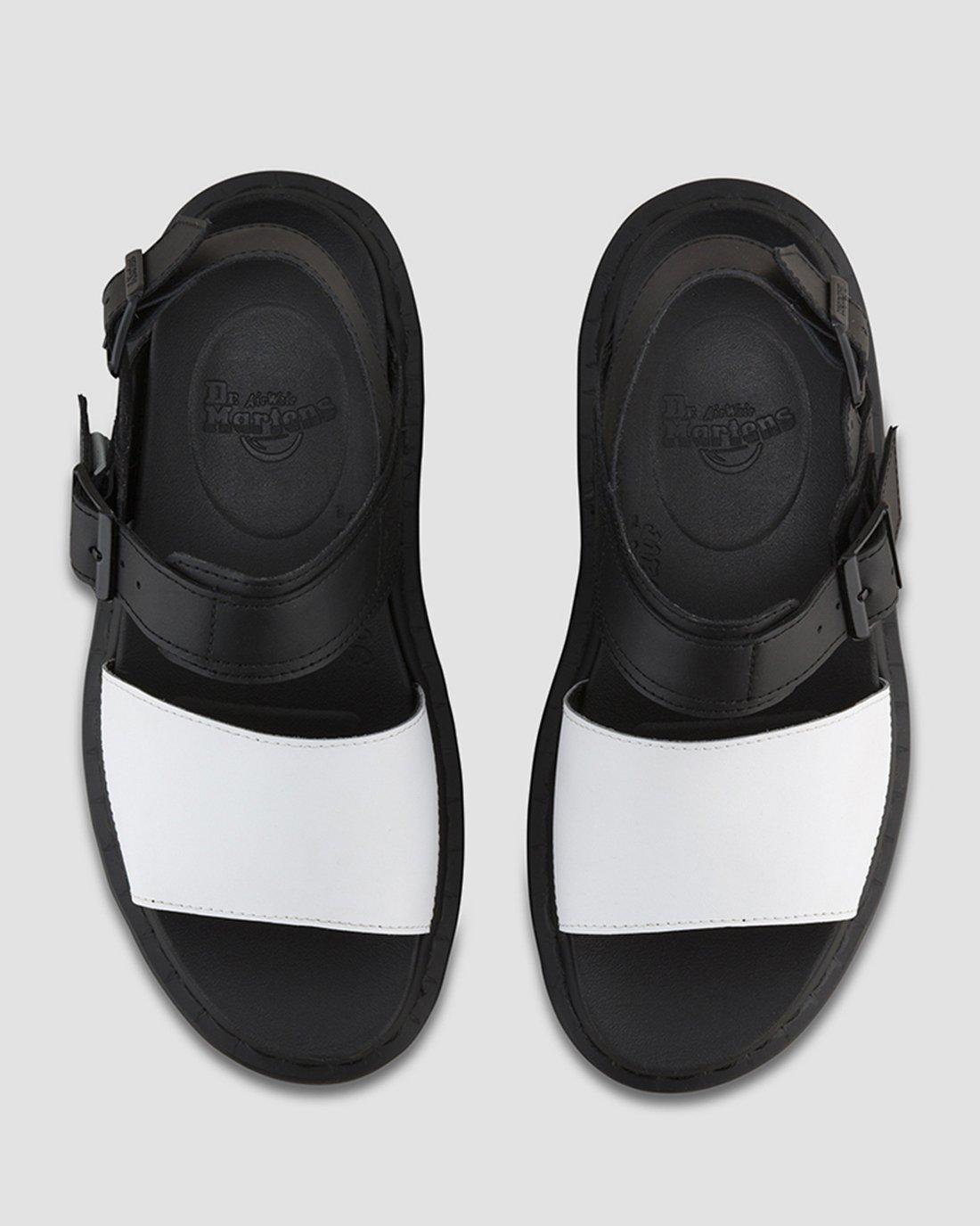 Voss Women's Leather Strap Sandals in Black+White