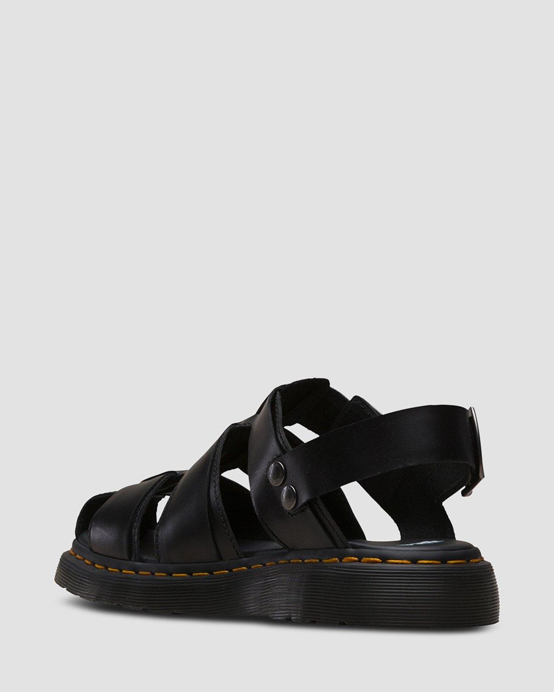 KASSION LEATHER SANDALS in BLACK | Dr. Martens™