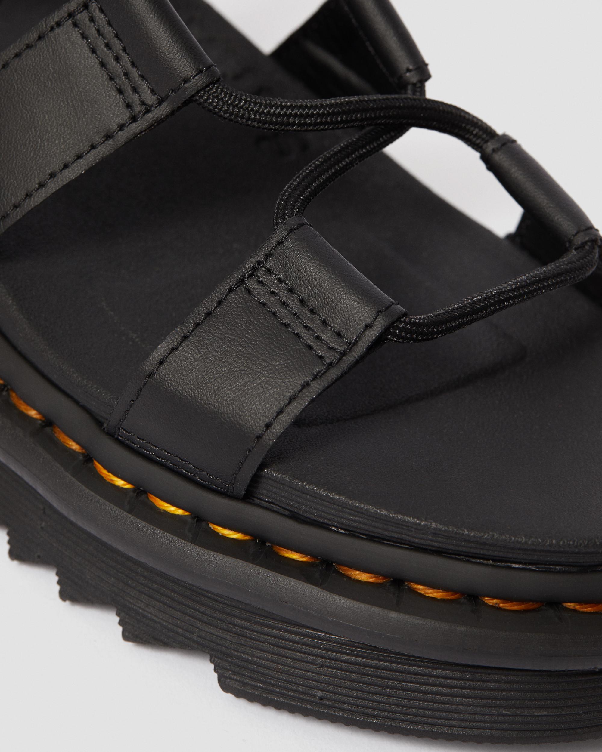 Nartilla Women's Leather Gladiator Sandals in Black