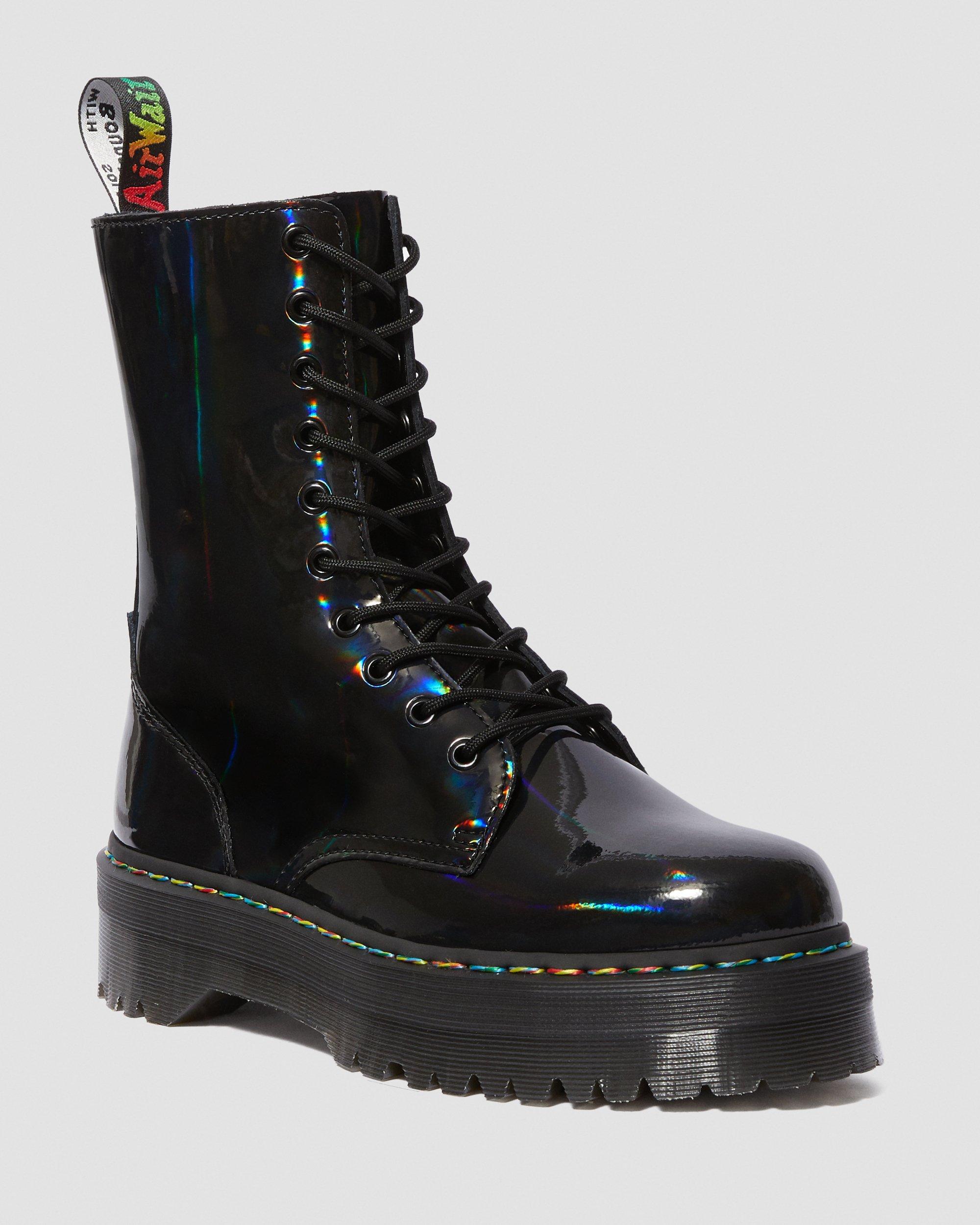 Jadon Hi Rainbow Patent Platform Boots | Dr. Martens