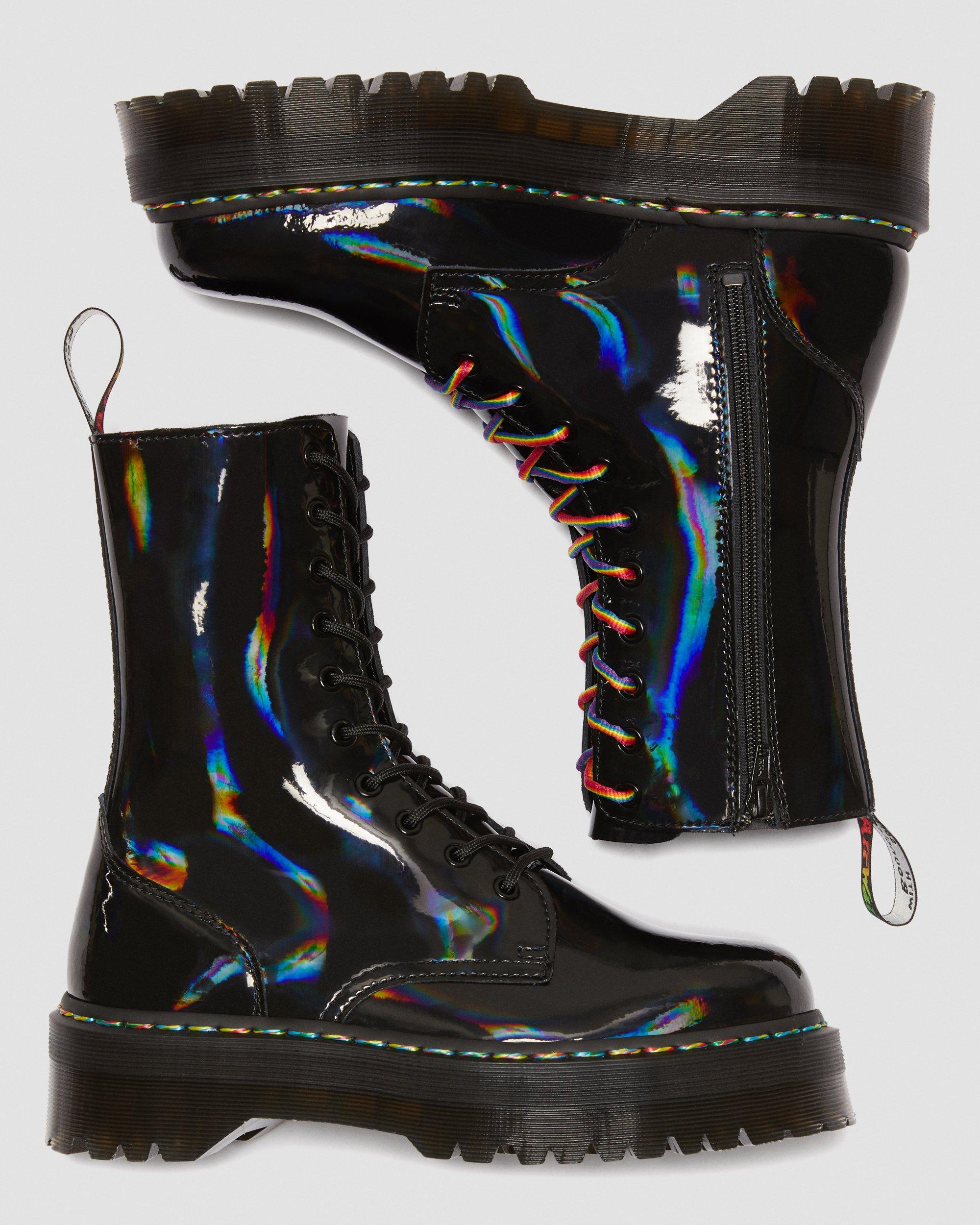 jadon hologram leather platform boots