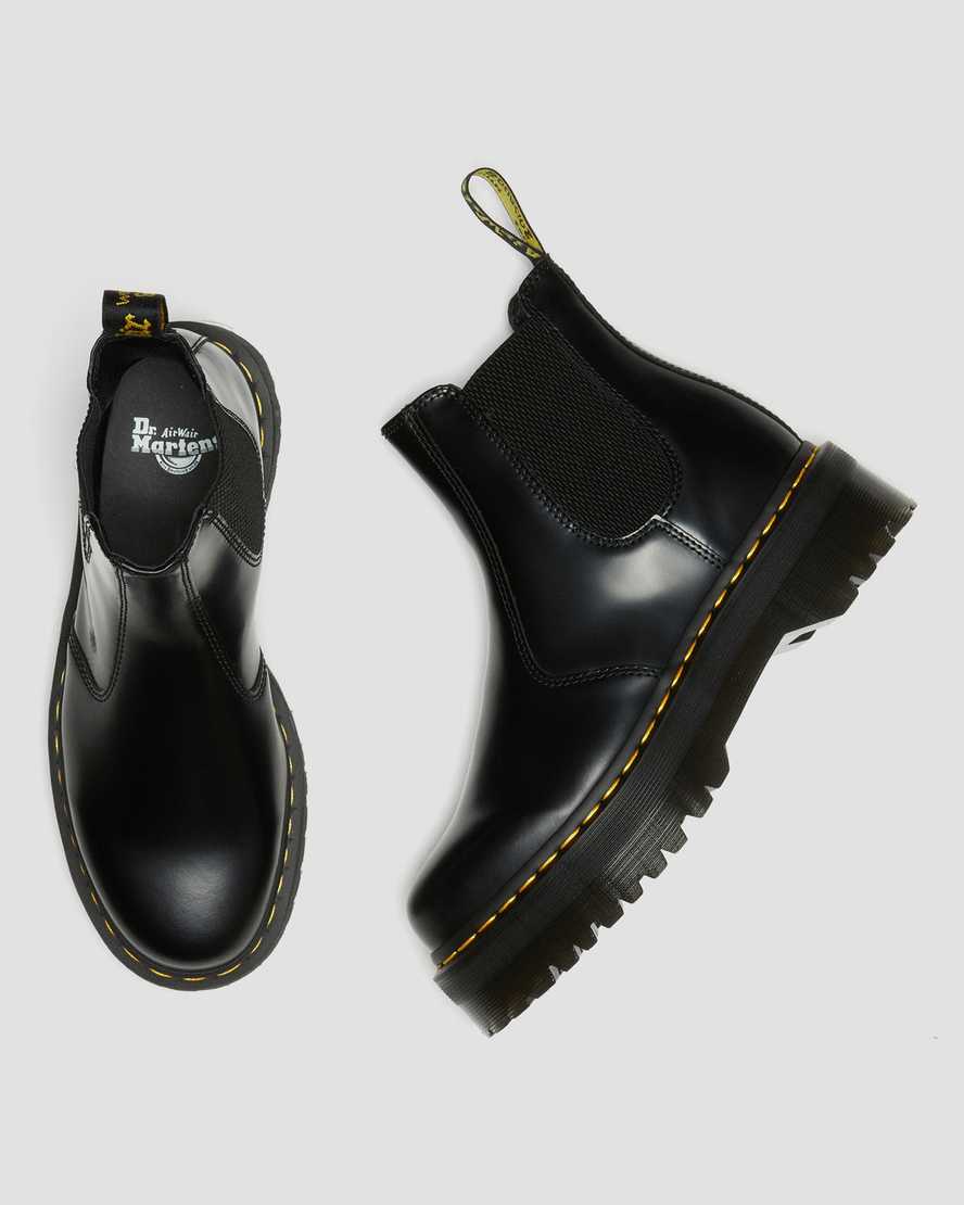 2976 Quad Smooth Leather Platform Chelsea Boots BlackStivaletti Chelsea di Pelle 2976 con Platform Dr. Martens
