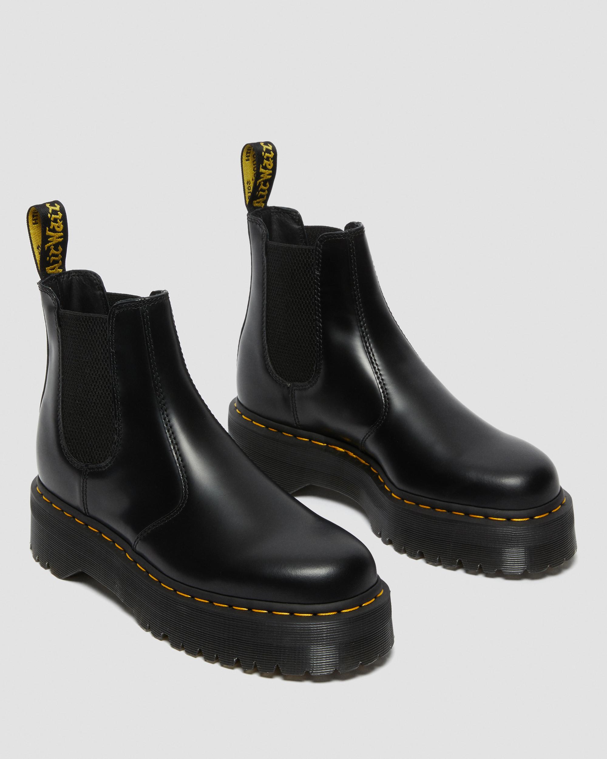 2976 Quad Smooth Leather Platform Chelsea Boots in Black
